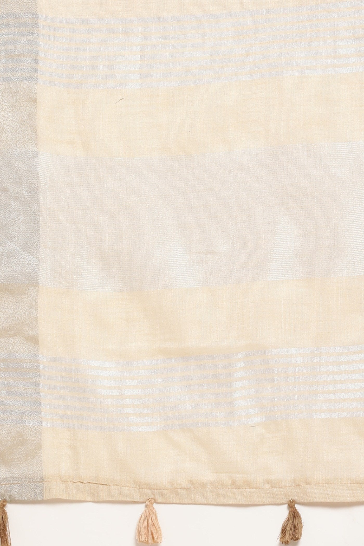 Buy MySilkLove Flax Cream Woven Linen Cotton Saree Online