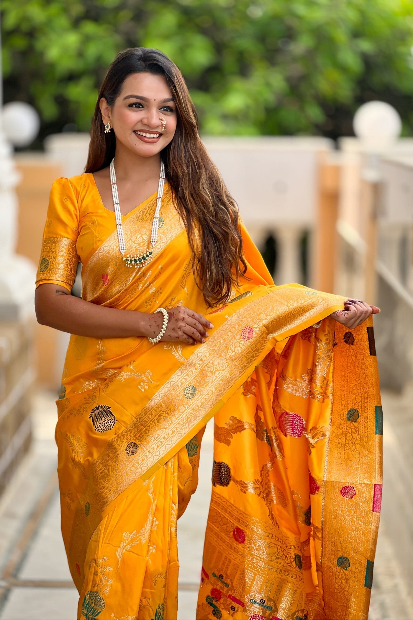MySilkLove Zest Yellow Woven Banarasi Saree
