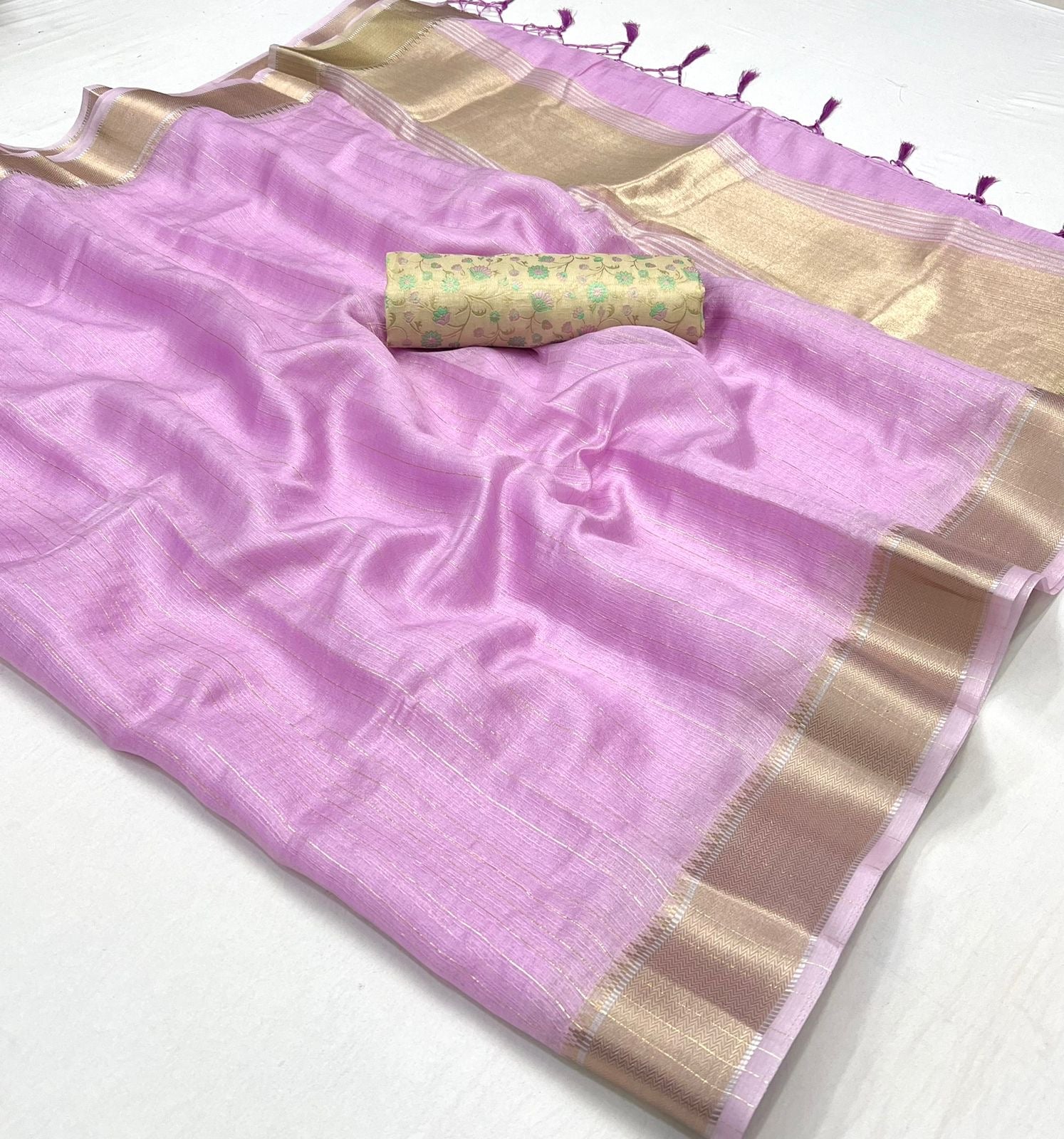 Buy MySilkLove Viola Purple Chiffon Handloom Saree Online