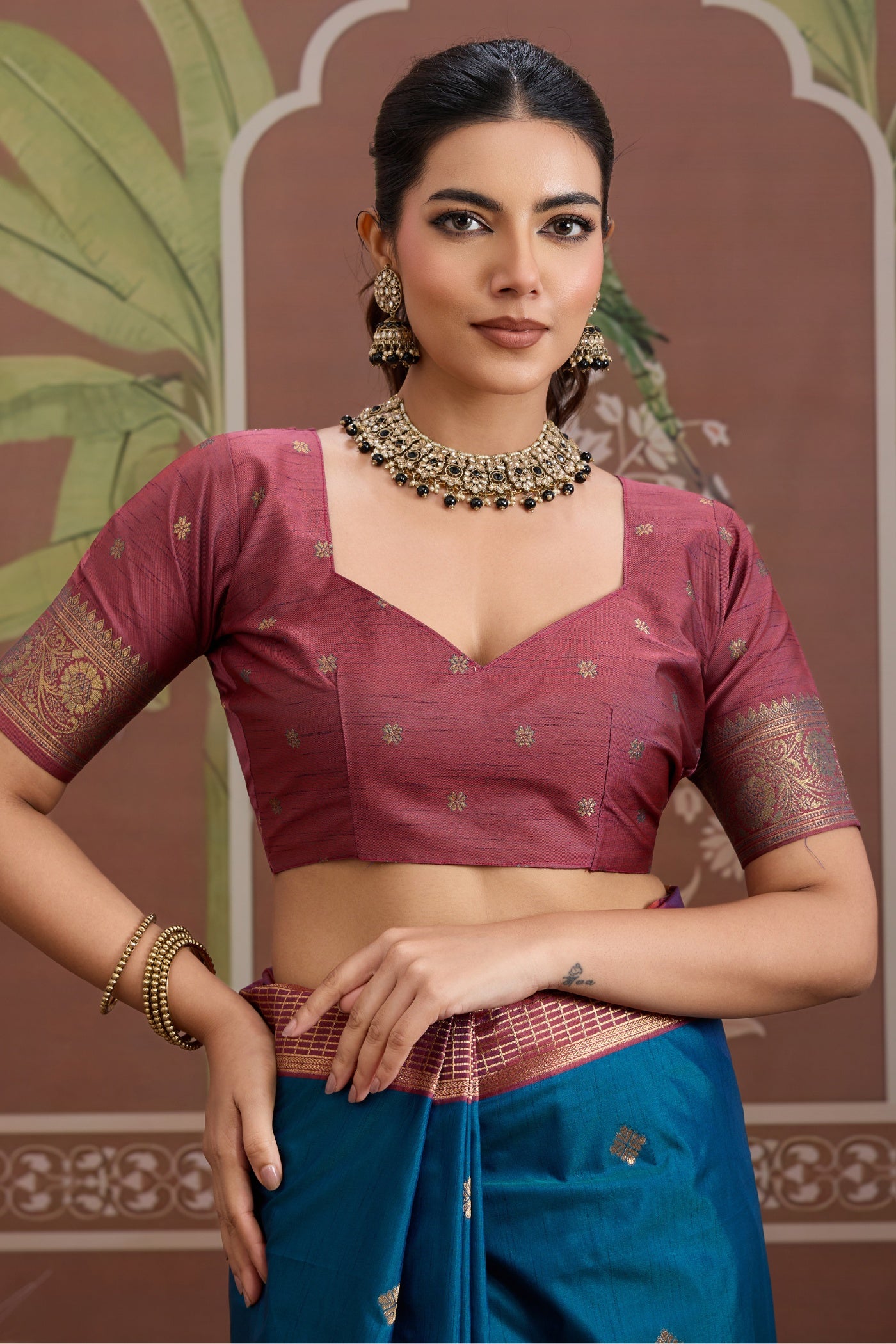 Buy MySilkLove Vista Blue Handloom Tussar Silk Saree Online