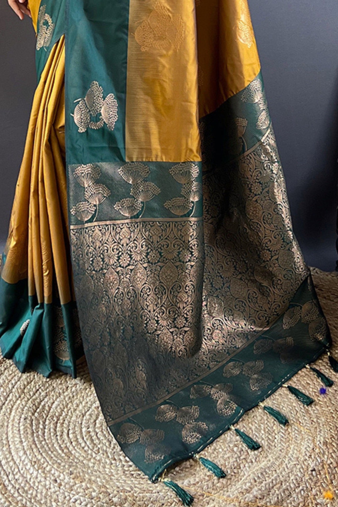 Buy MySilkLove Salomie Yellow Woven Banarasi Saree Online