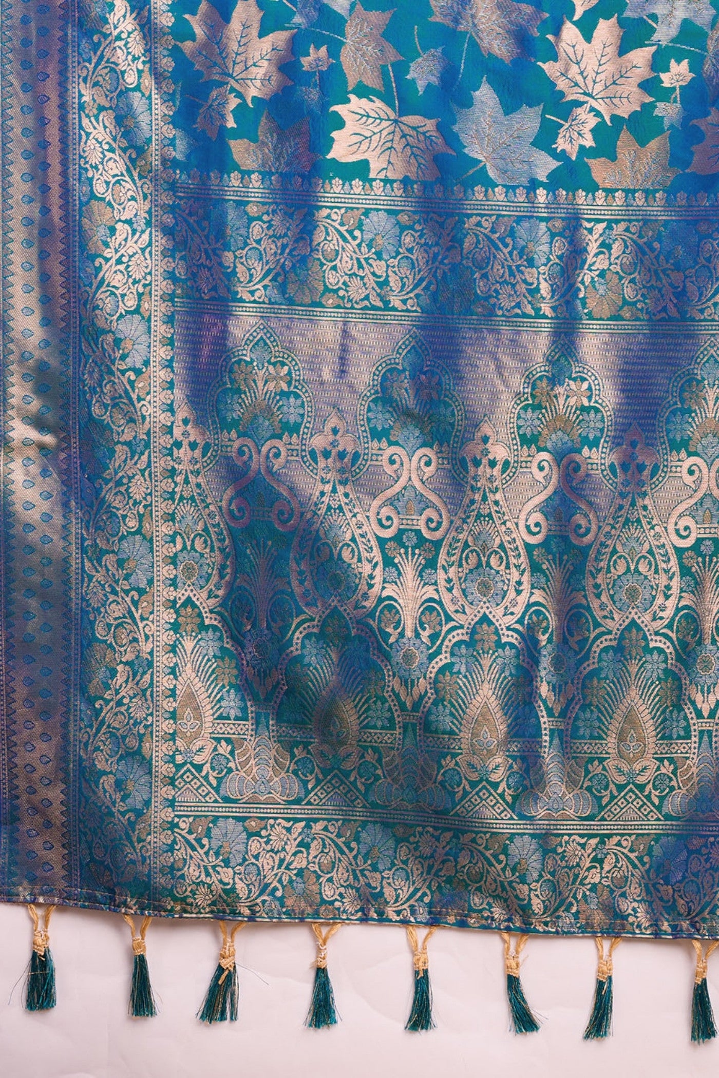 Buy MySilkLove Smalt Blue Banarasi Soft Silk Saree Online