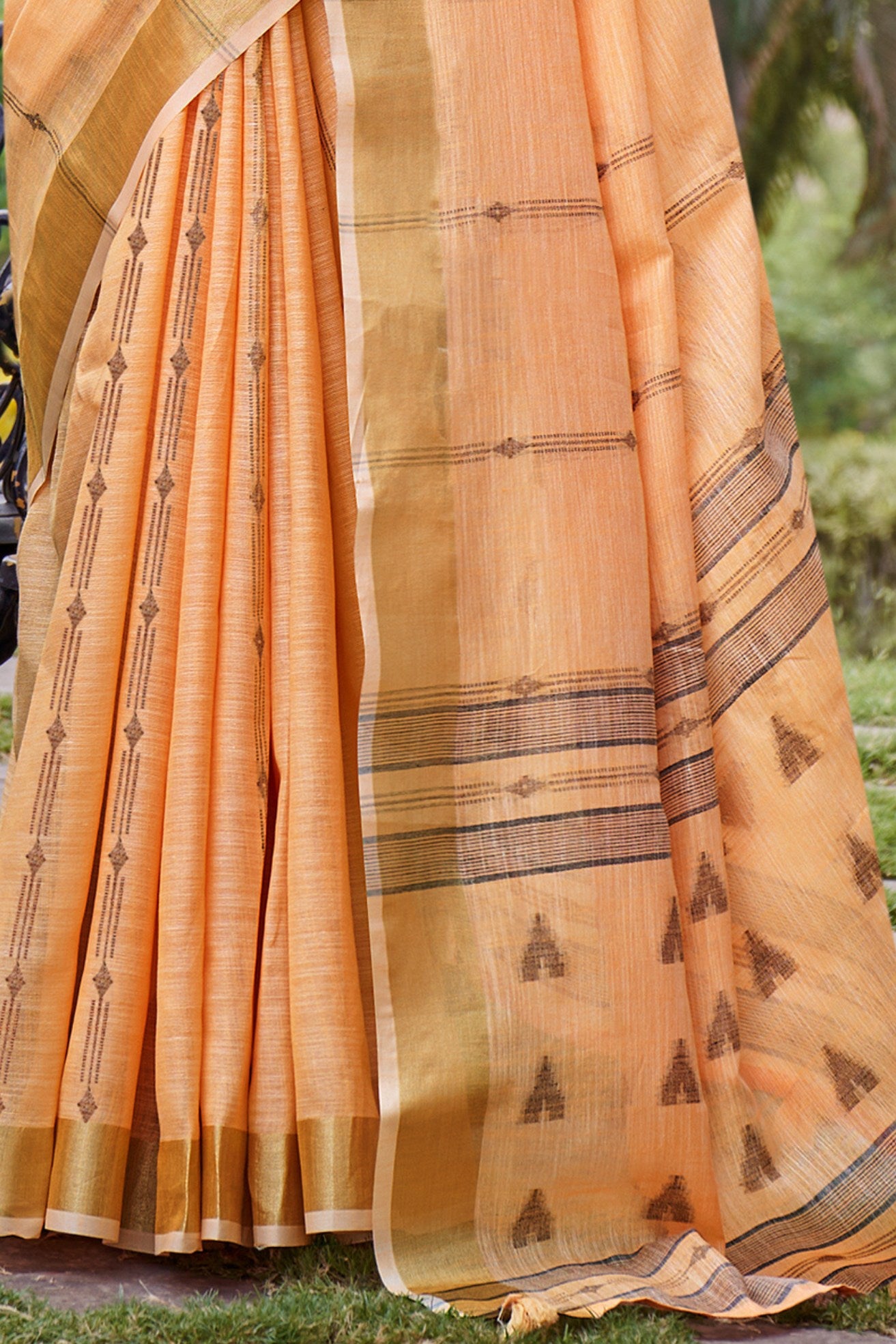 Buy MySilkLove Tangerine Orange Cotton Silk Saree Online