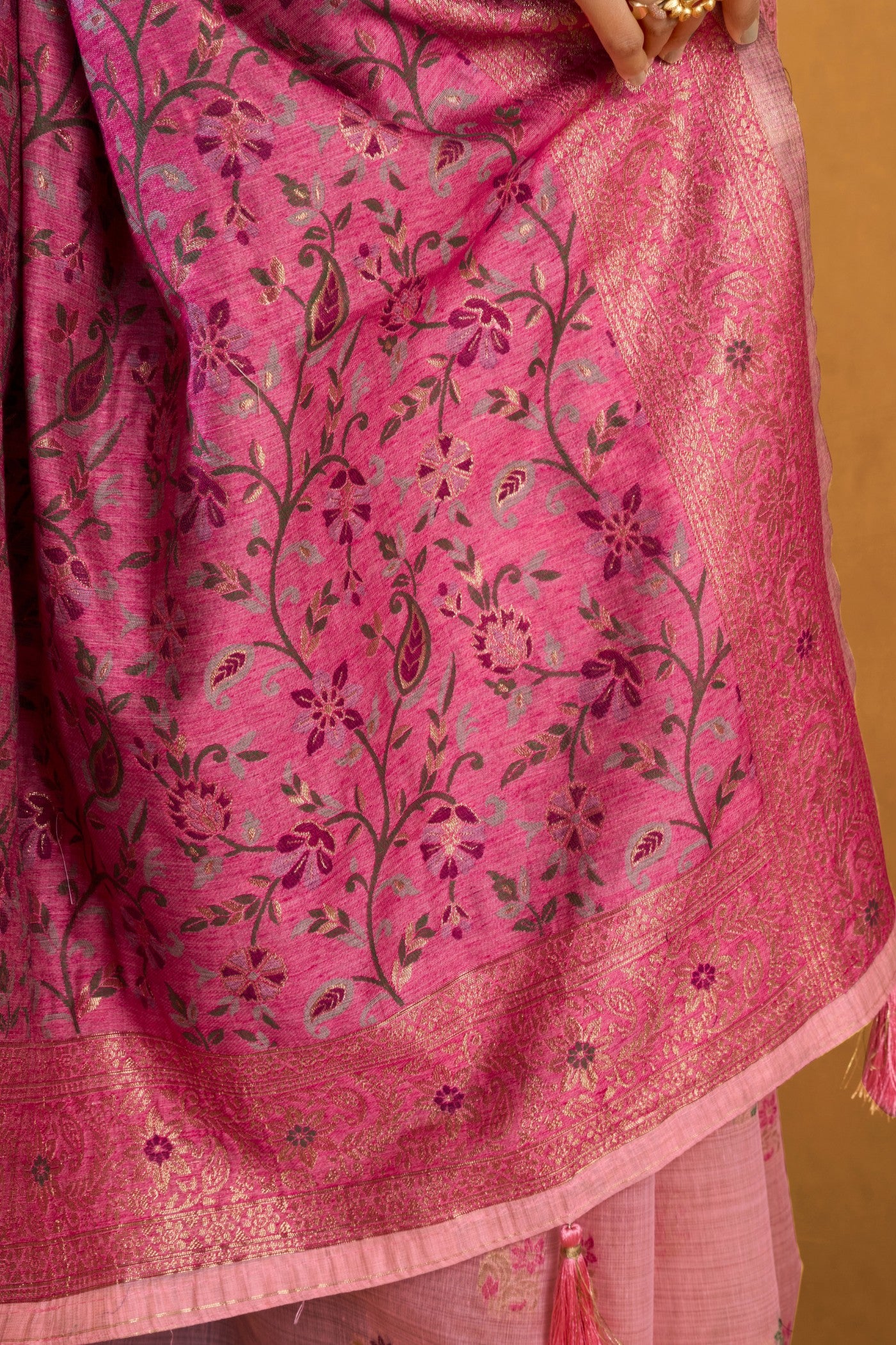 Buy MySilkLove Fuchsia Pink Handloom Cotton Saree Online