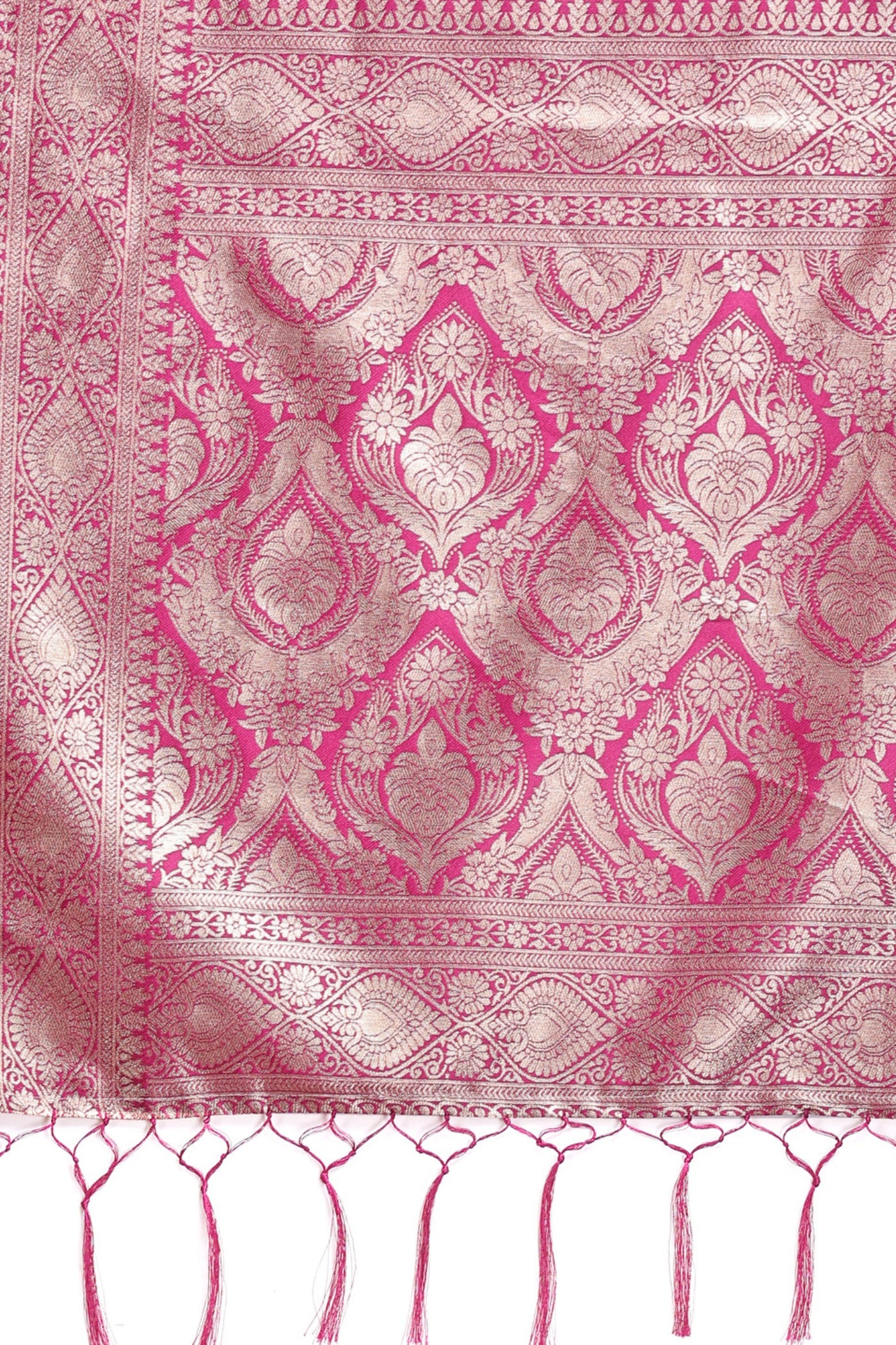 Buy MySilkLove Lotus Pink and White Linen Cotton Saree Online