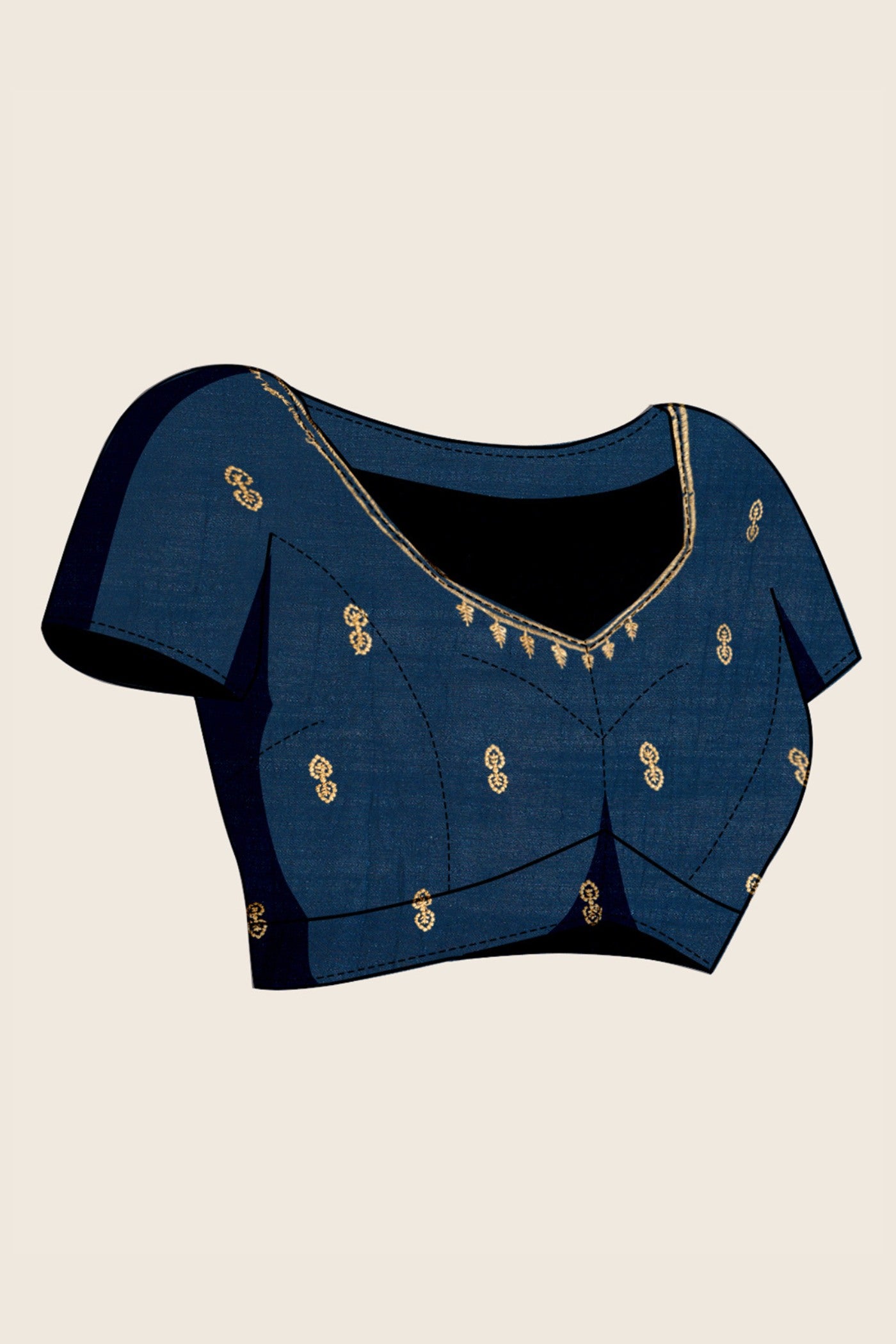 Buy MySilkLove Navy Blue Designer Partywear Saree Online