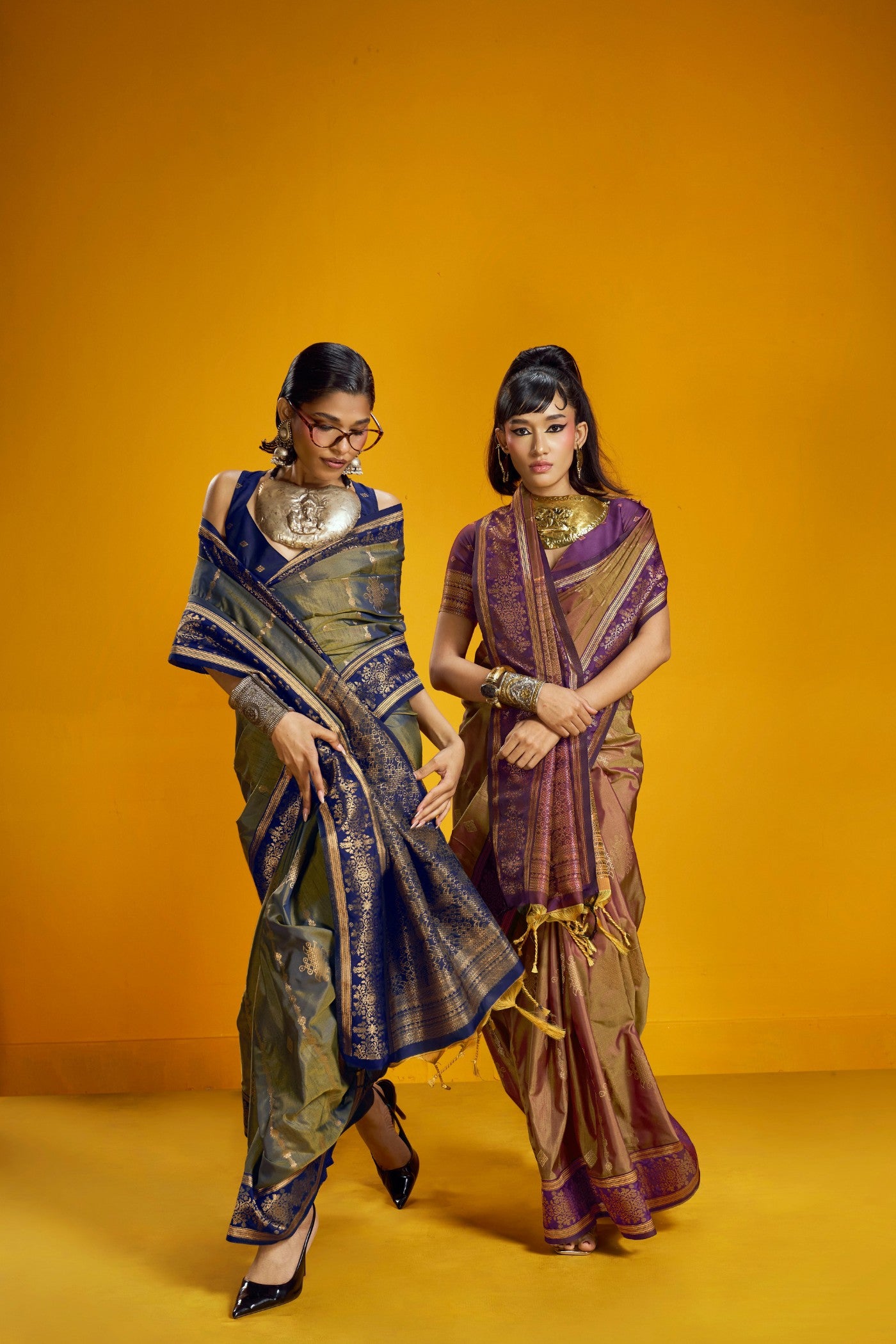 Buy MySilkLove Sepia Brown Banarasi Handloom Soft Silk Saree Online