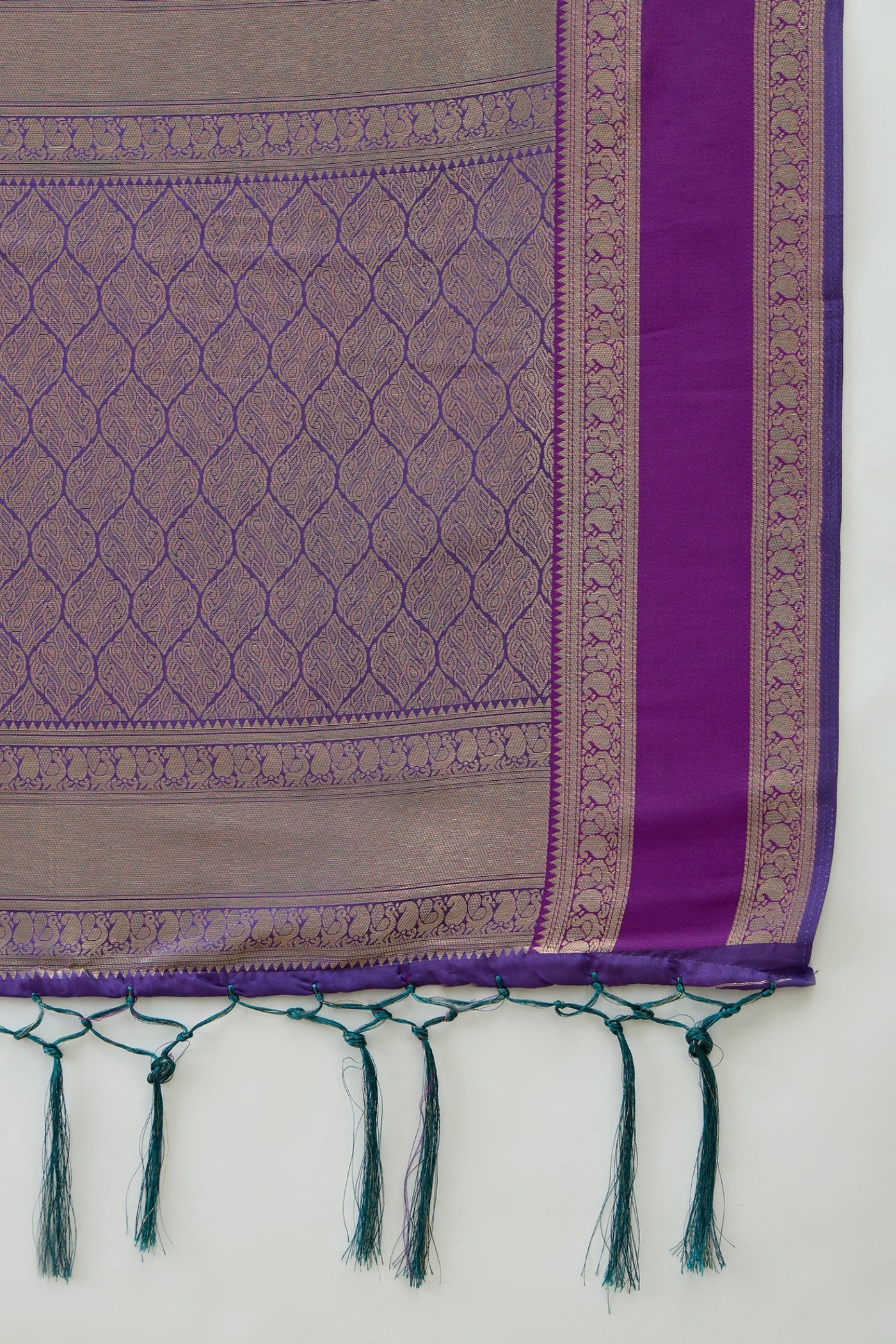 Buy MySilkLove Peacock Blue Banarasi Woven Soft Silk Saree Online