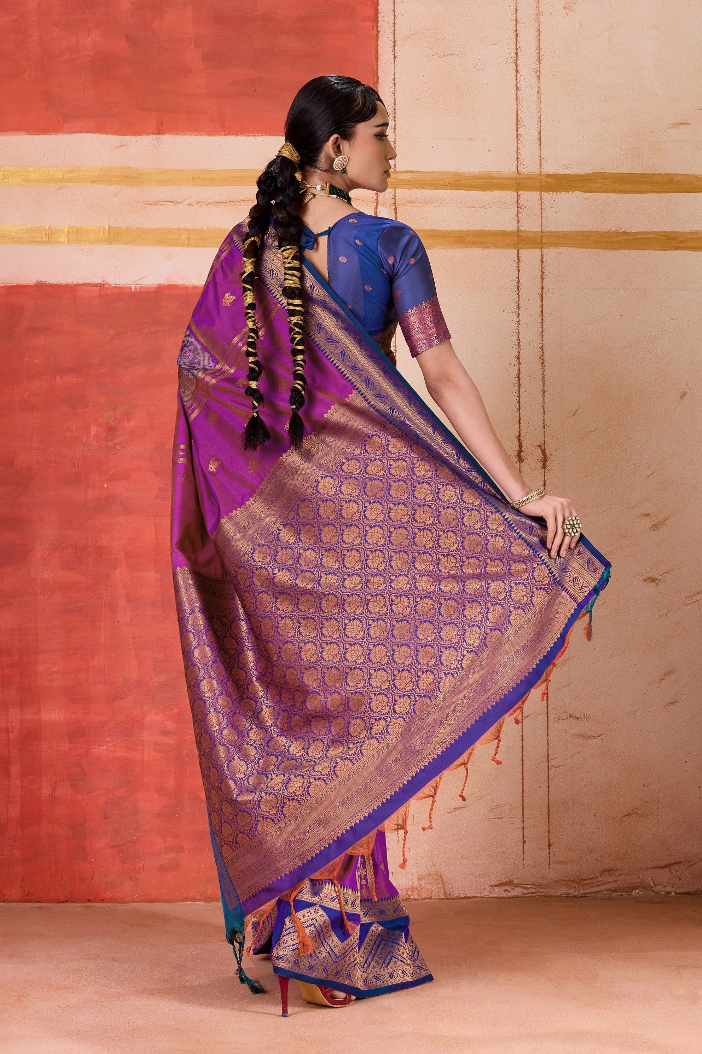 Buy MySilkLove Fuchsia Purple Banarasi Handloom Saree Online