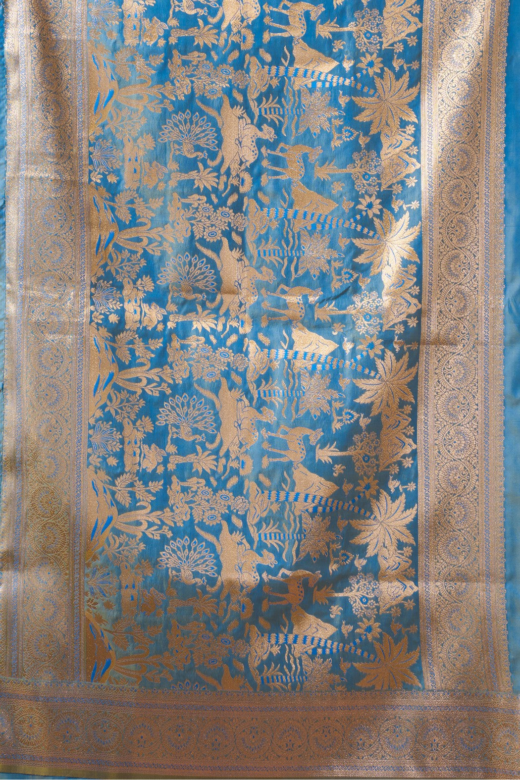 Buy MySilkLove Pigment Blue Woven Banarasi Soft Silk Saree Online