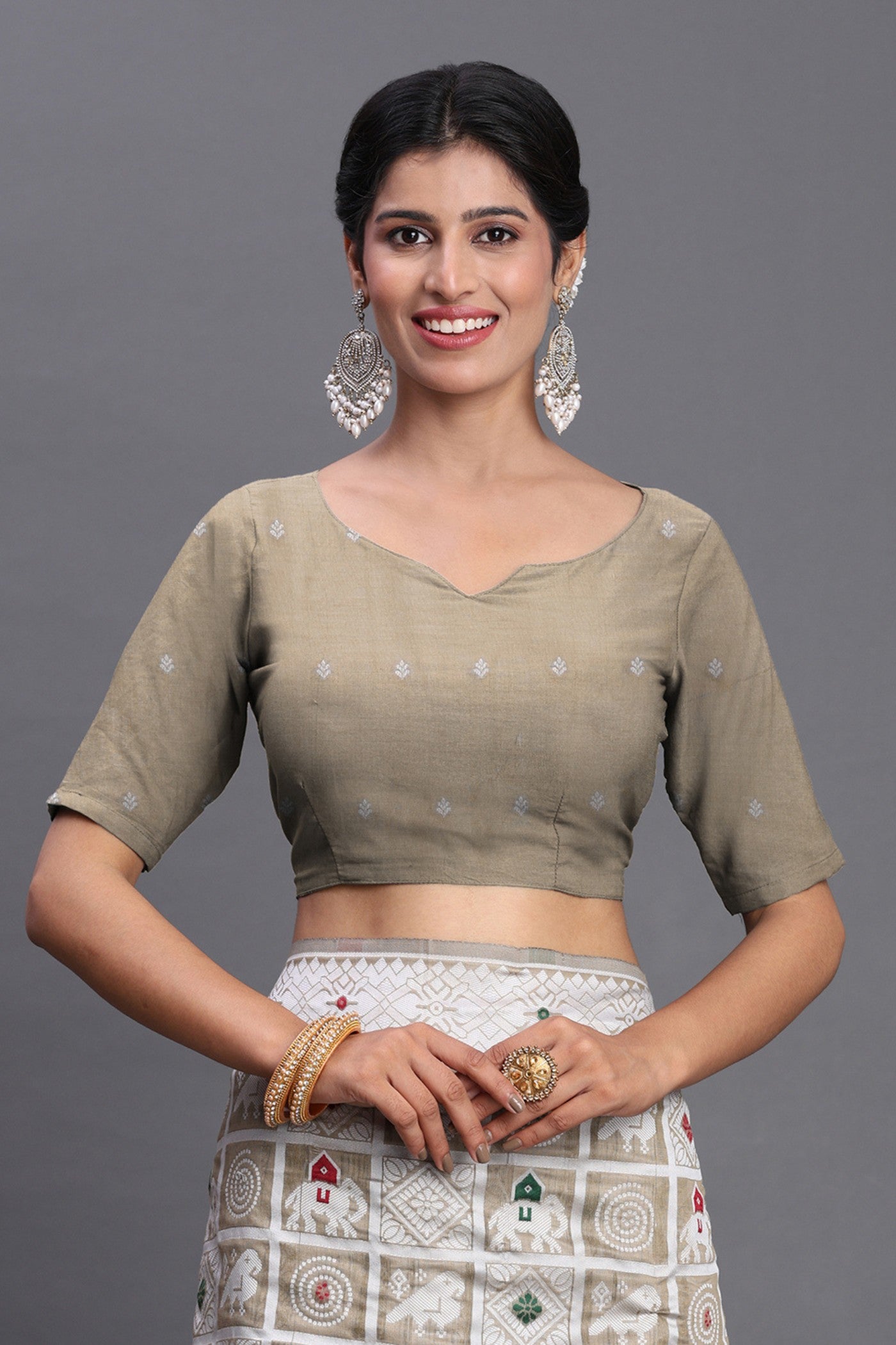 Buy MySilkLove Jet Grey Linen Cotton Saree Online