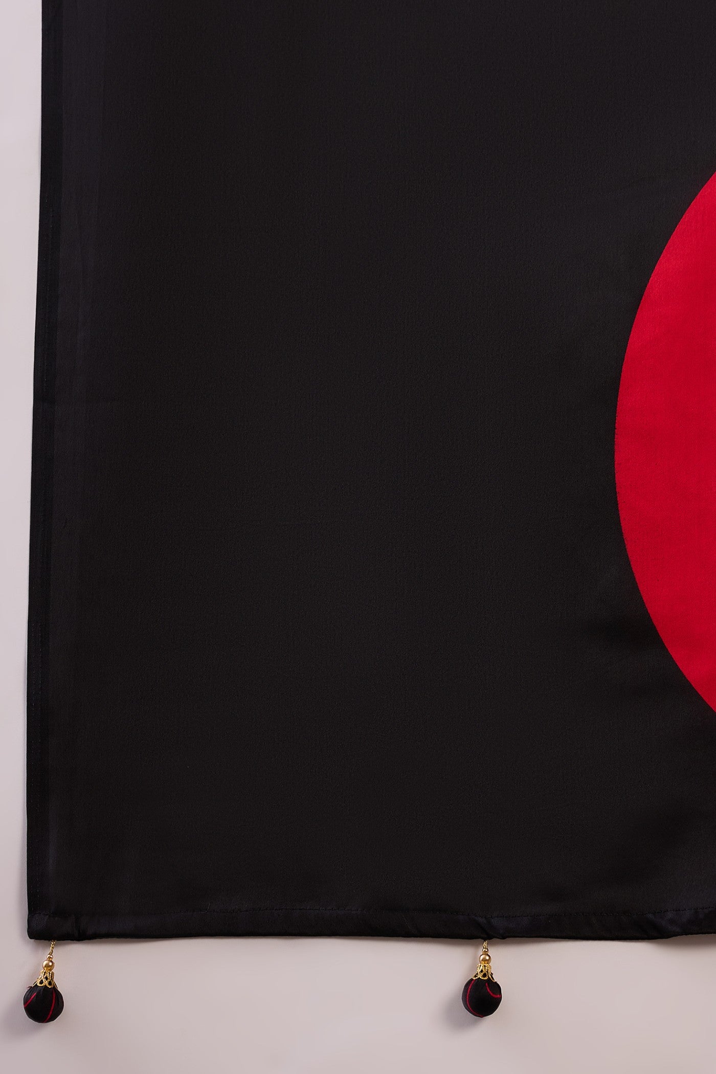 Buy MySilkLove Retro Black and Red Printed Satin Gaji Silk Saree Online