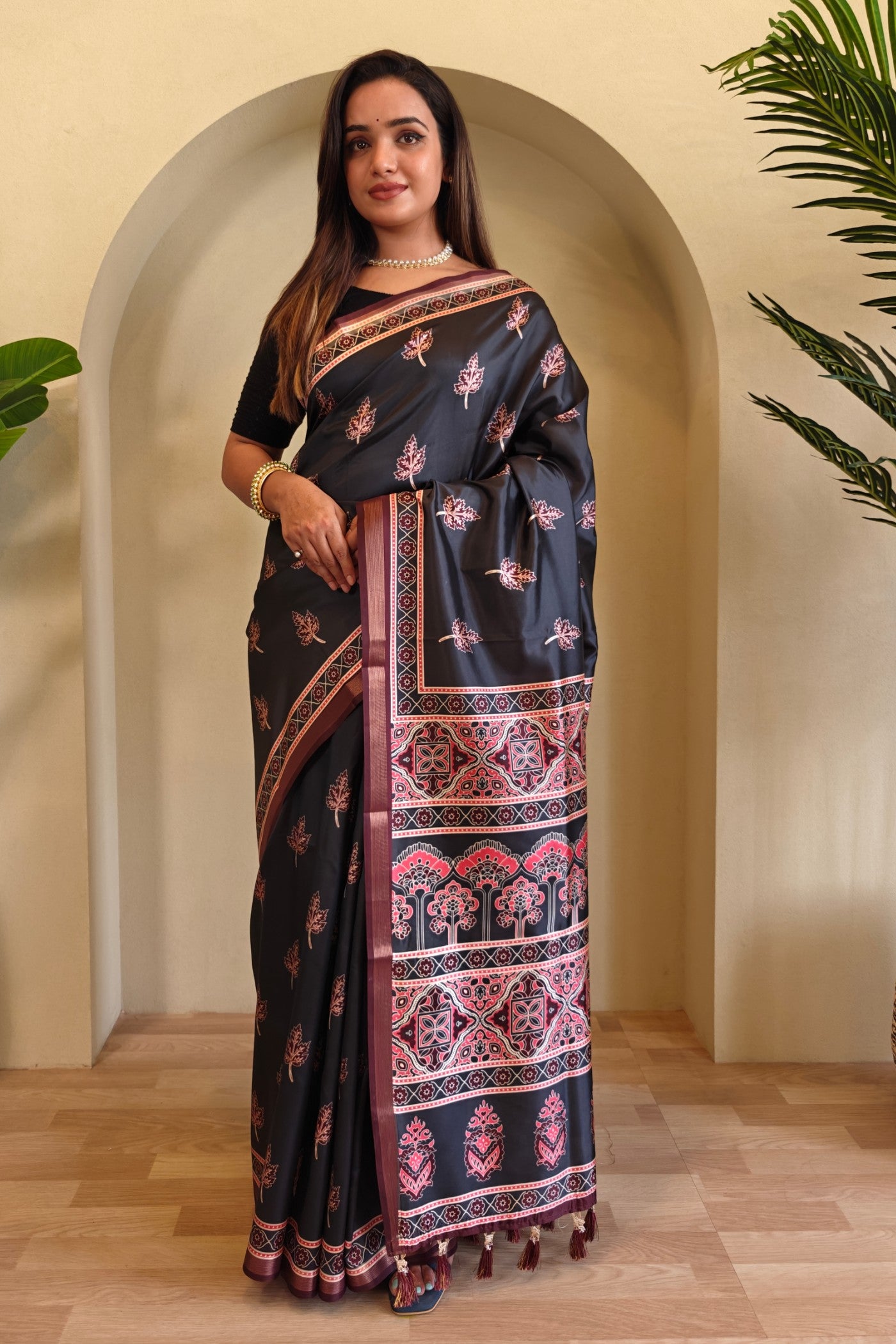 Buy MySilkLove Navy Blue Digital Printed Saree Online