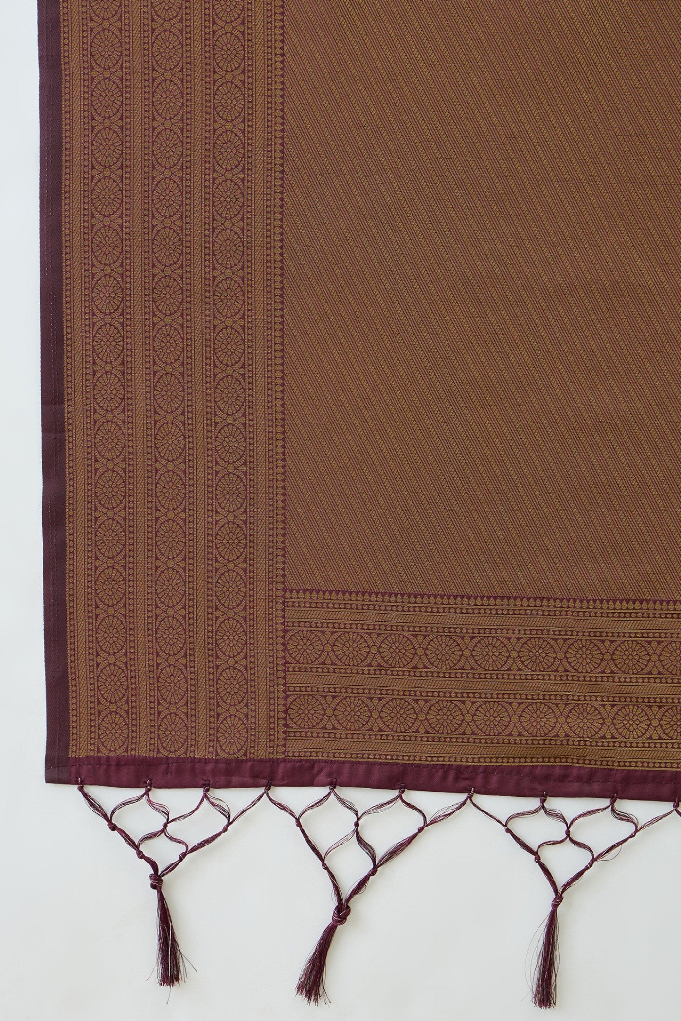Buy MySilkLove Chestnut Brown Banarasi Woven Soft Silk Saree Online