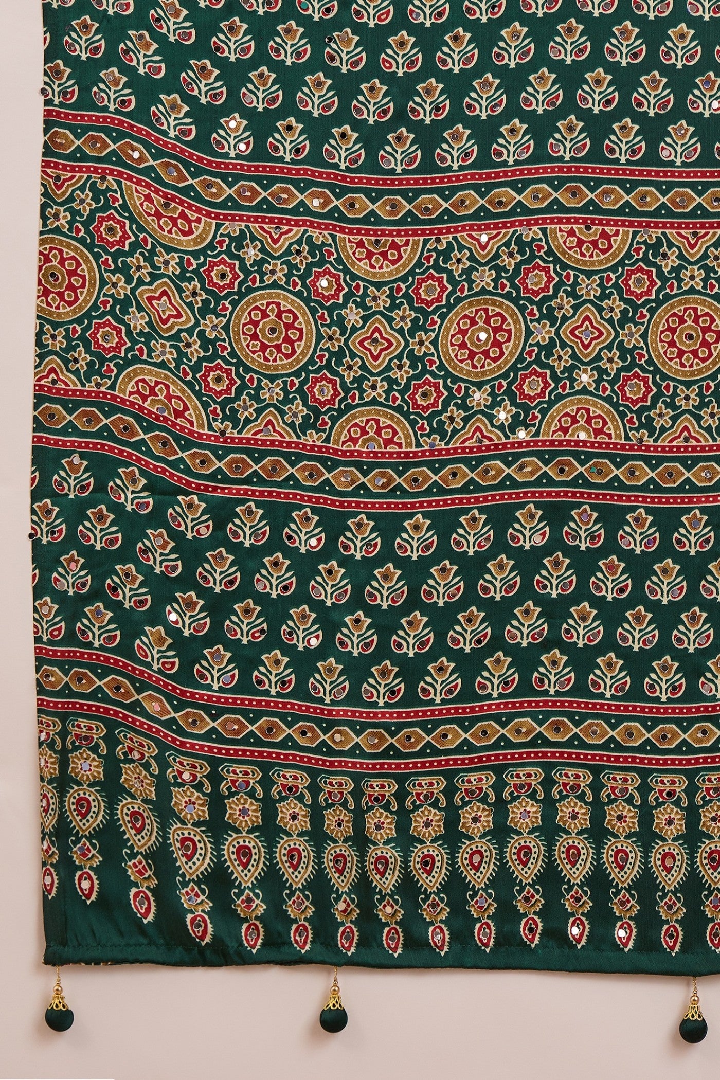 Buy MySilkLove Evergreen Modal Ajrakh Satin Printed Silk Saree Online