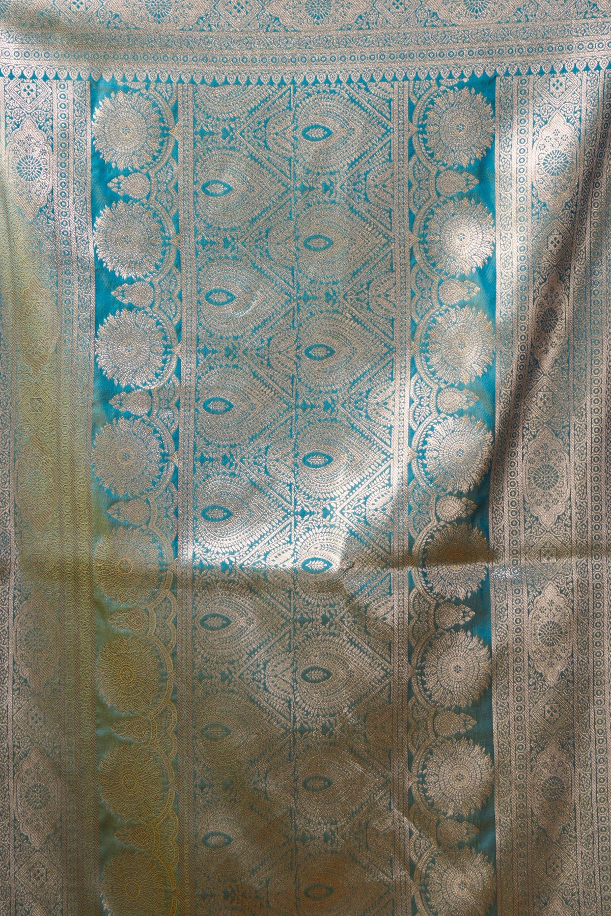 Buy MySilkLove Yale Blue Woven Banarasi Jacquard Soft Silk Saree Online