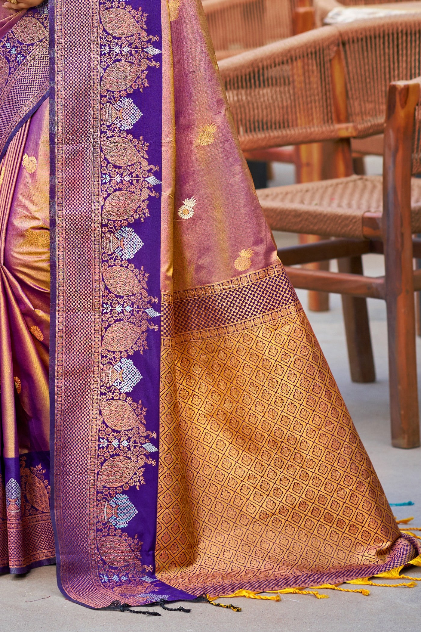 Buy MySilkLove Shine Purple Woven Banarasi Saree Online