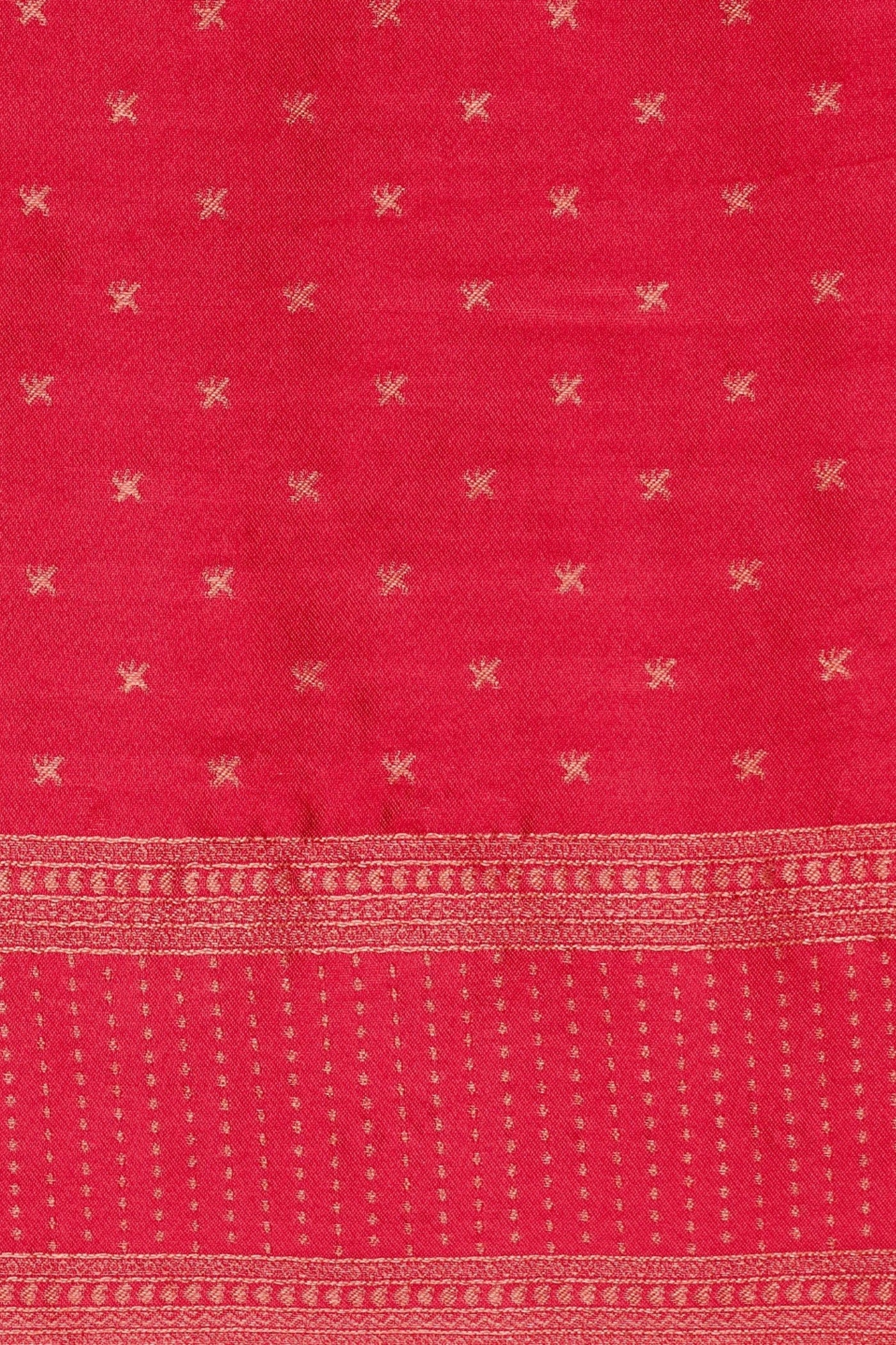 Buy MySilkLove Ivory Cream Woven Jacquard Lichi Silk Saree Online