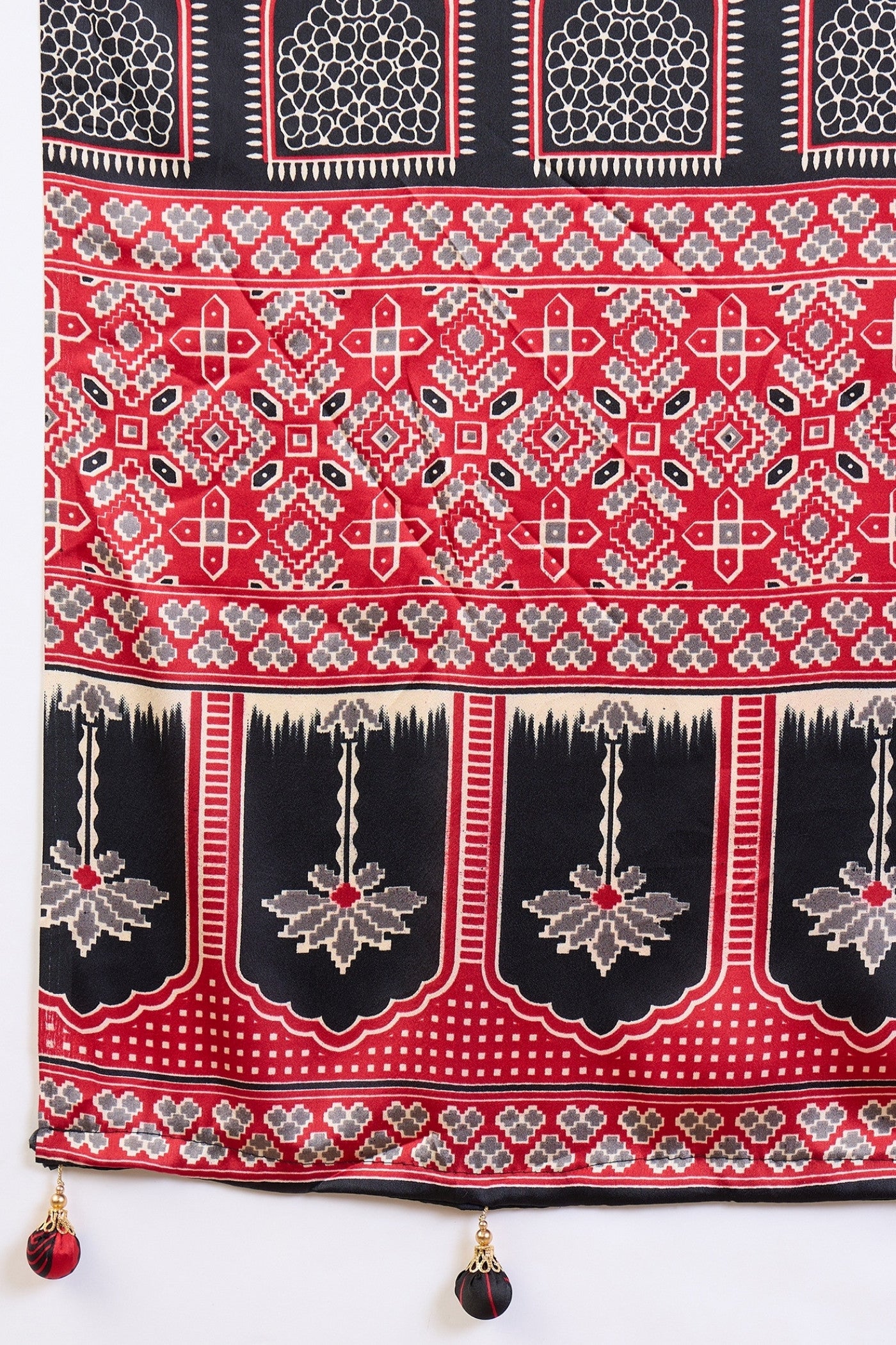 Buy MySilkLove Petunia Purple Ajrakh Printed Satin Crepe Silk Saree Online