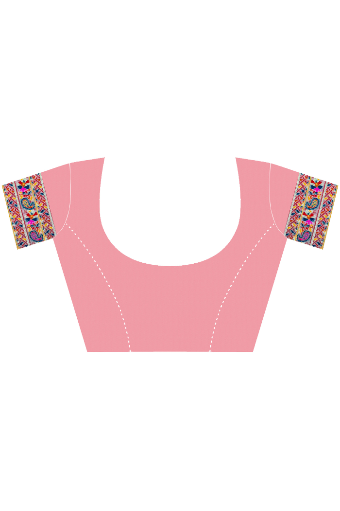 Buy MySilkLove Coral Peach Kashmiri Handloom Jamewar Saree Online