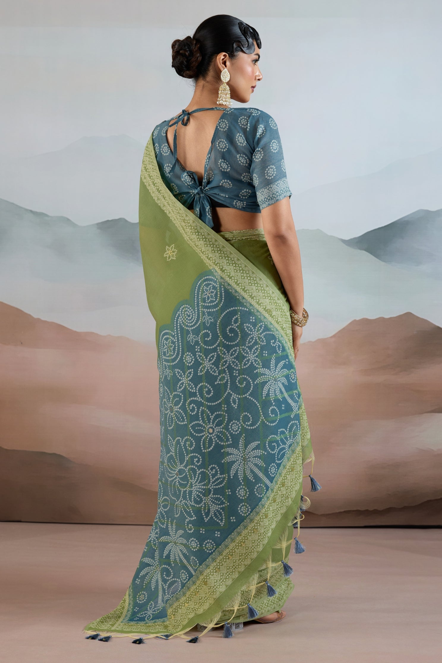 Buy MySilkLove Moss Green Handloom Cotton Saree Online