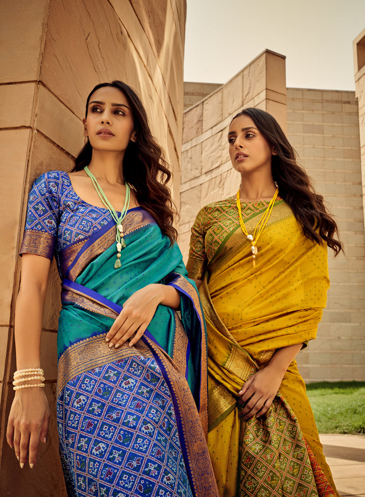 Buy MySilkLove Gamboge Yellow Woven Banarasi Handloom Silk Saree Online
