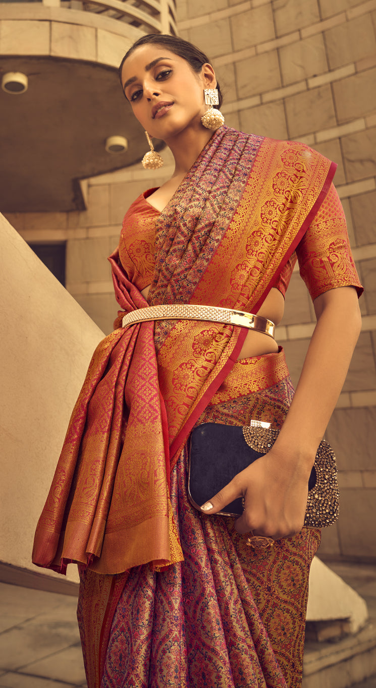 MySilkLove Pharlap Purple Banarasi Handloom Weaving Silk