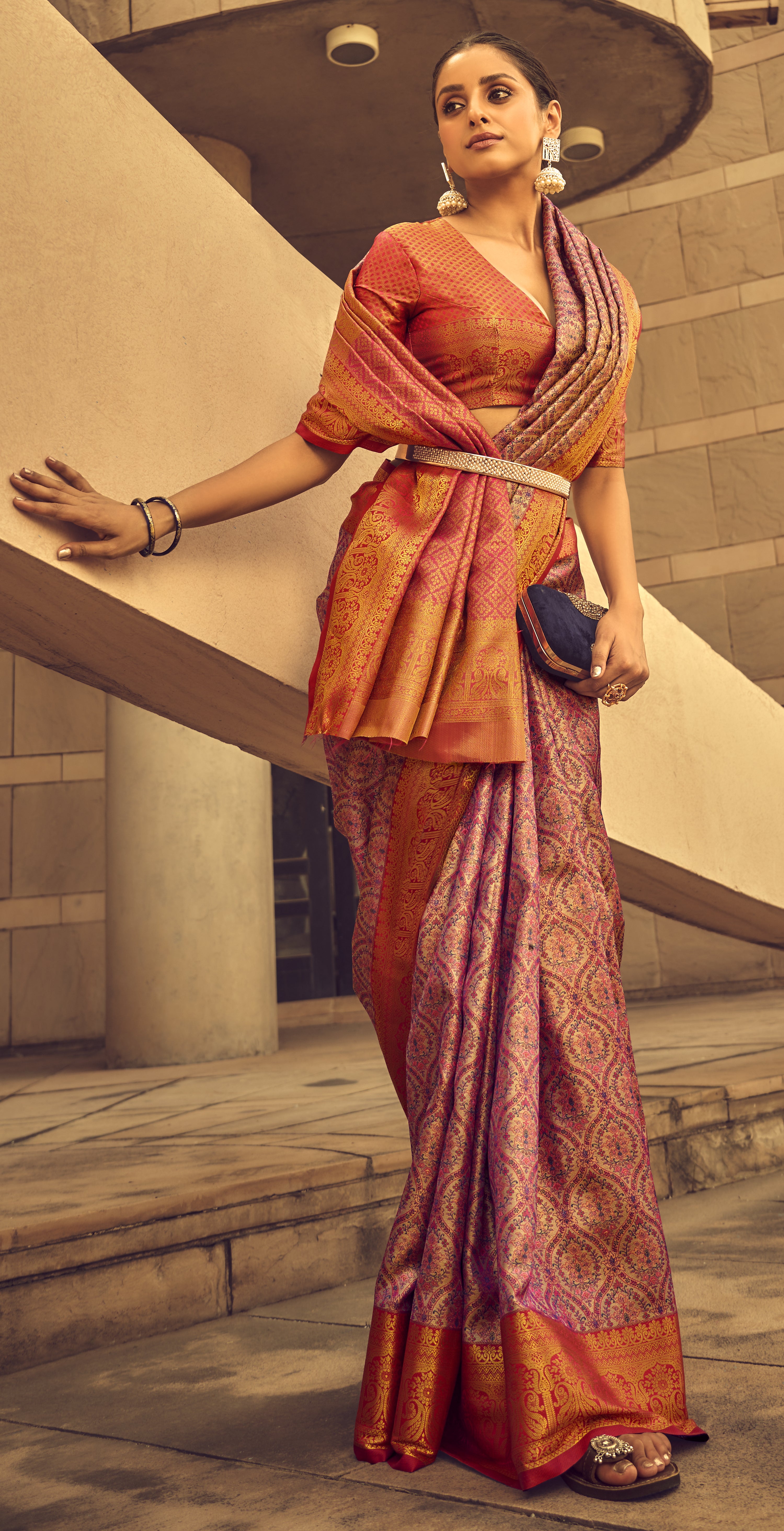 Buy MySilkLove Pharlap Purple Banarasi Handloom Weaving Silk Online