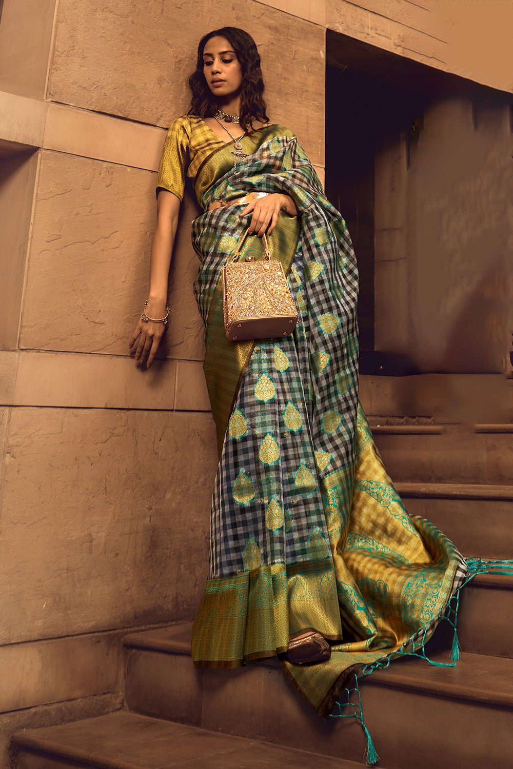 MySilkLove Laser Green Banarasi Handloom Silk Saree