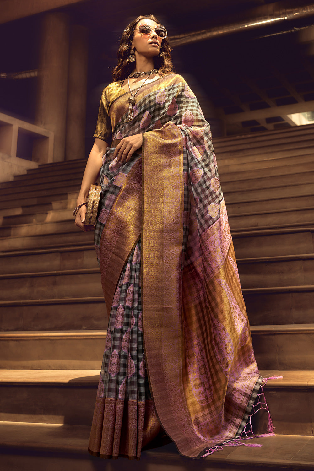 Buy MySilkLove Pink Pearl Banarasi Handloom Silk Saree Online