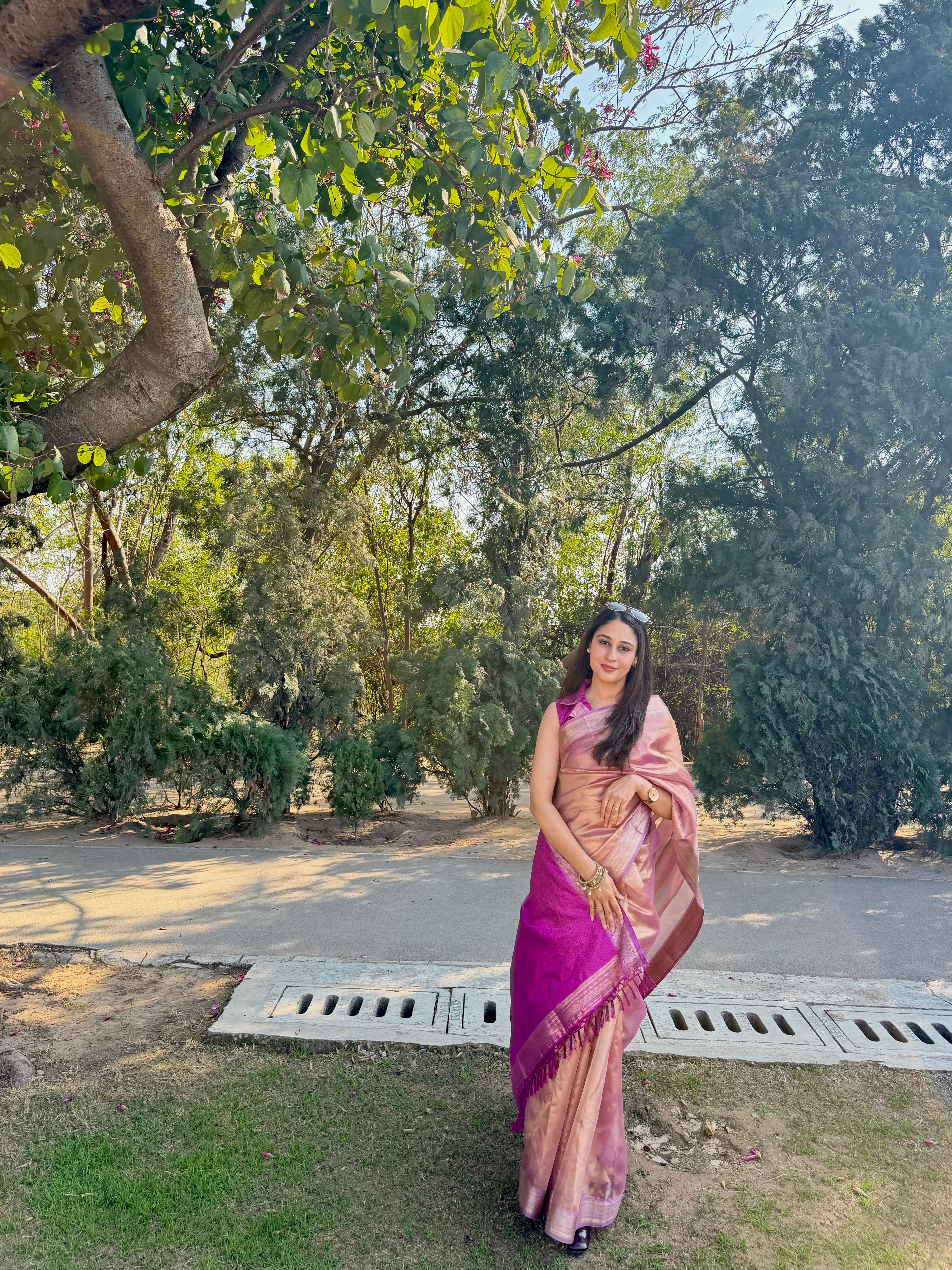 Buy MySilkLove Rose Dust Pink Handloom Tissue Saree Online