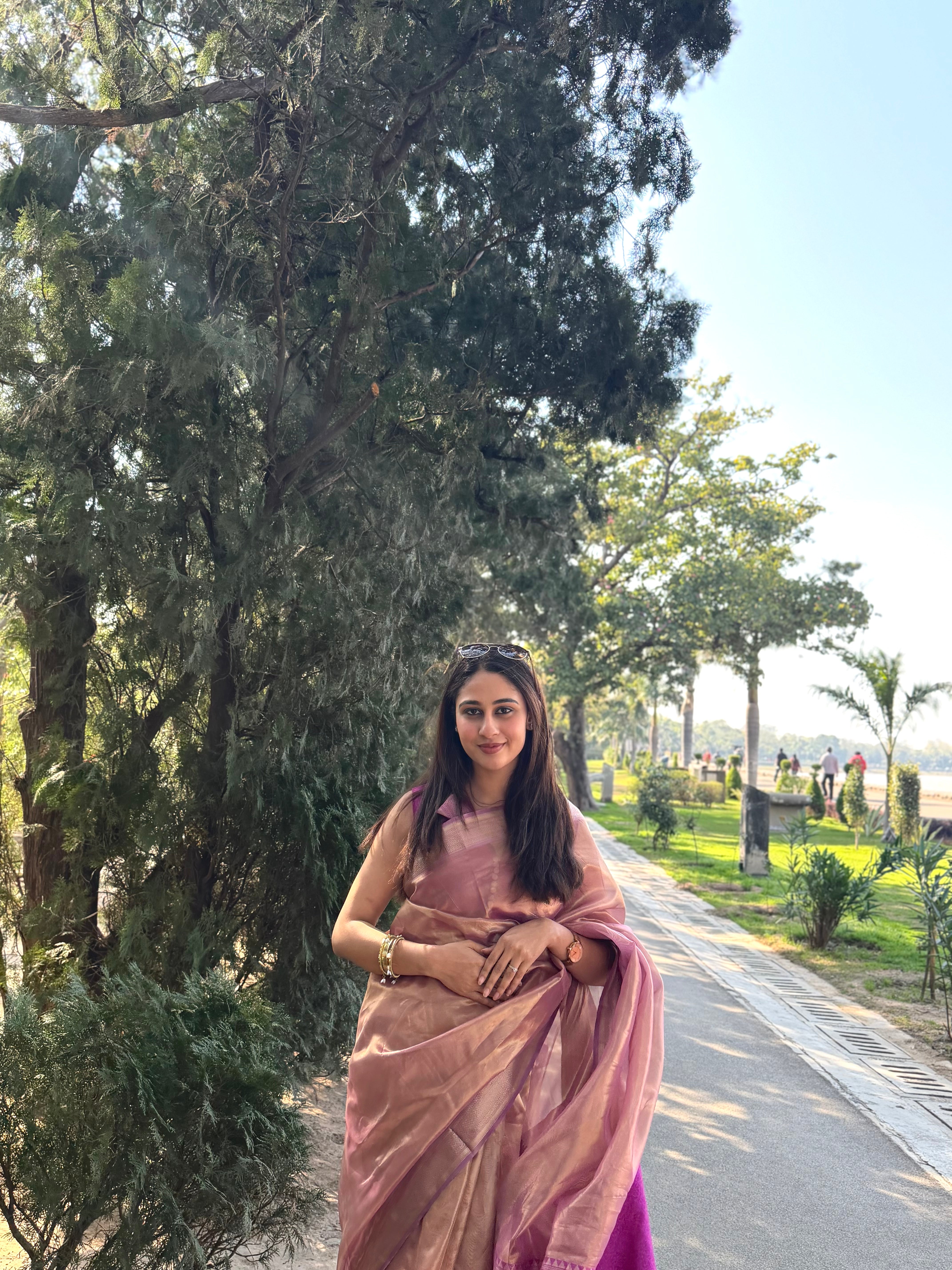 Buy MySilkLove Rose Dust Pink Handloom Tissue Saree Online