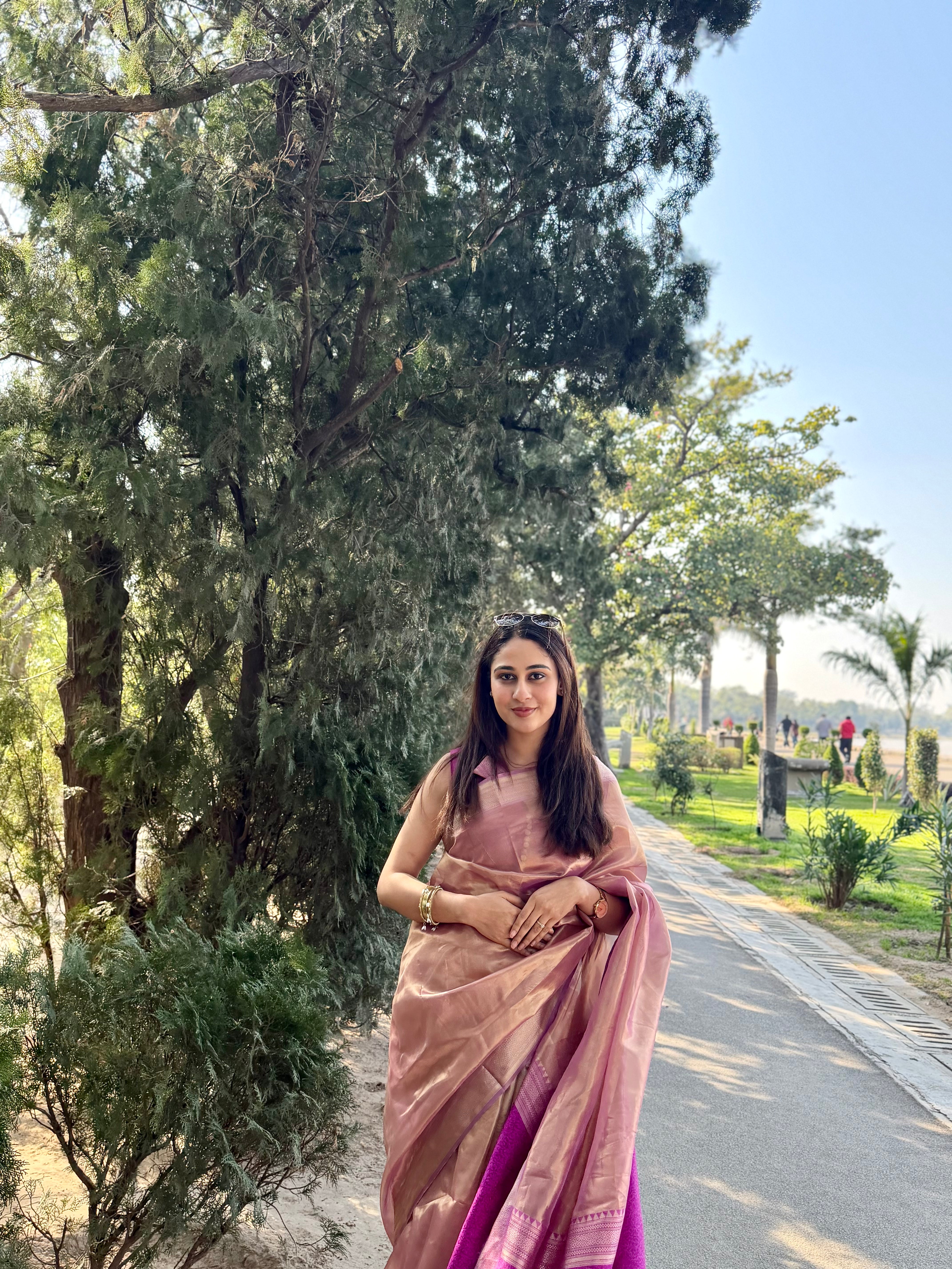 Buy MySilkLove Rose Dust Pink Handloom Tissue Saree Online