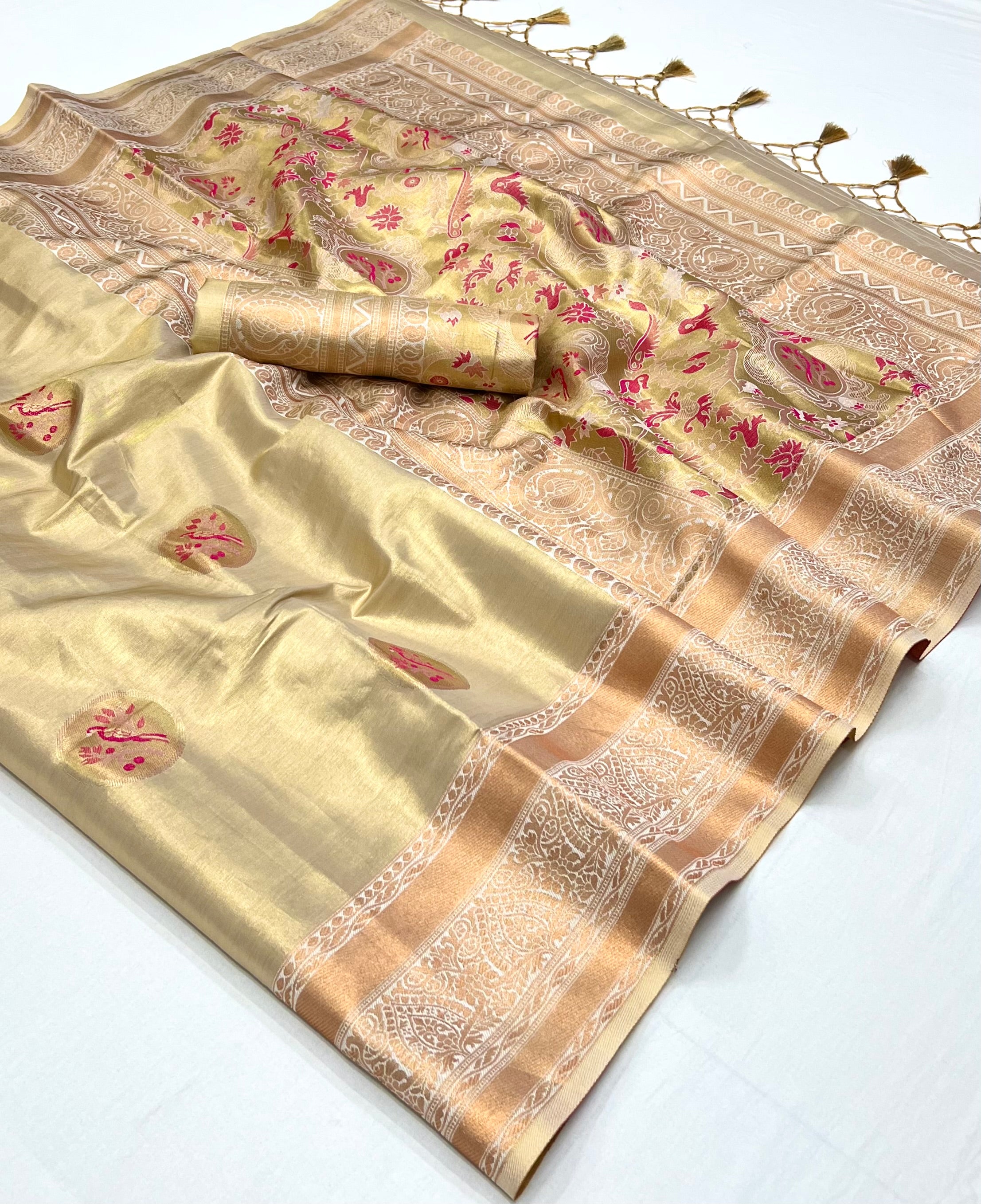 Buy MySilkLove Limed Oak Brown Dual Tone Banarasi Silk Saree Online