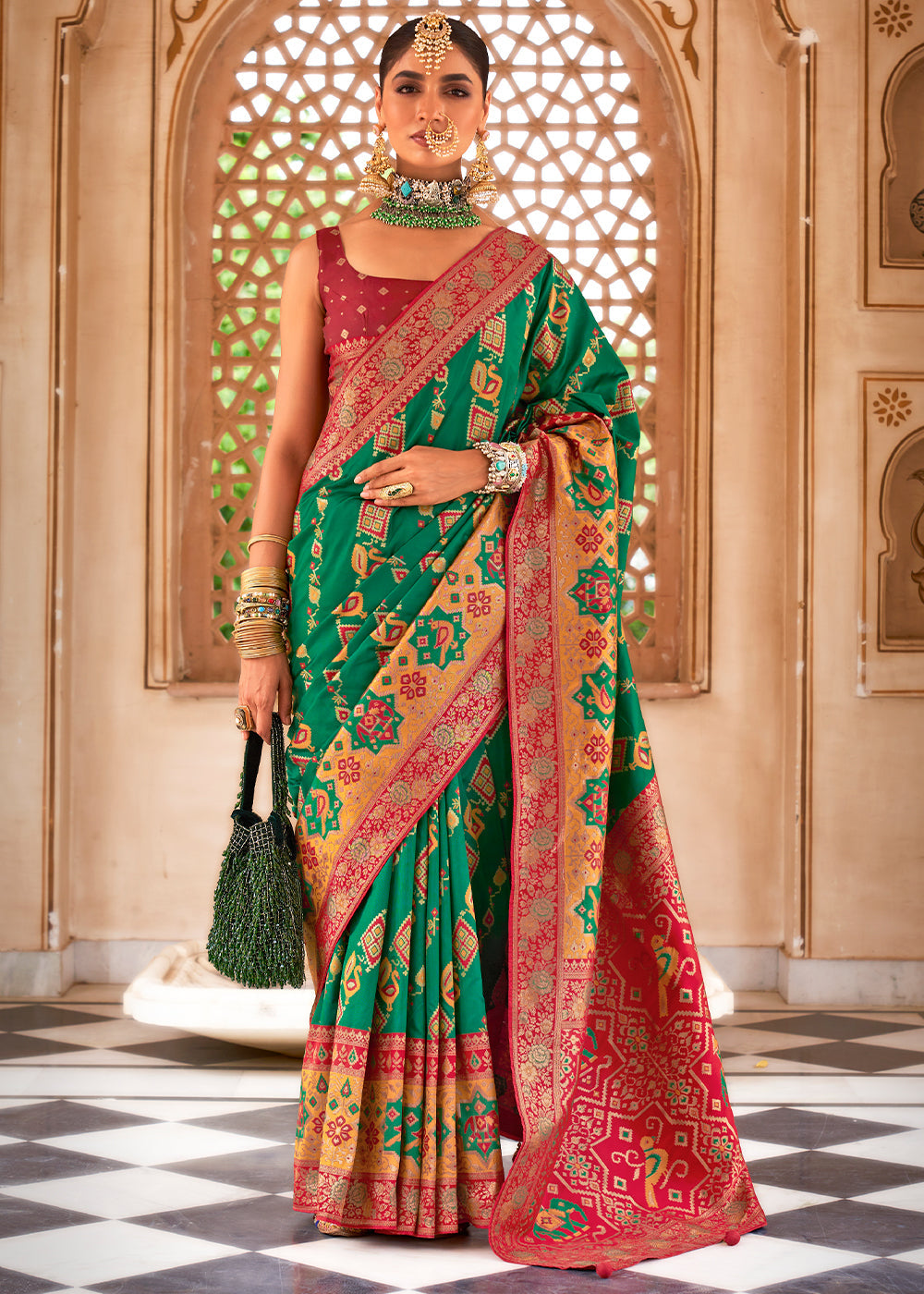 Buy MySilkLove Killarney Green Woven Banarasi Saree Online