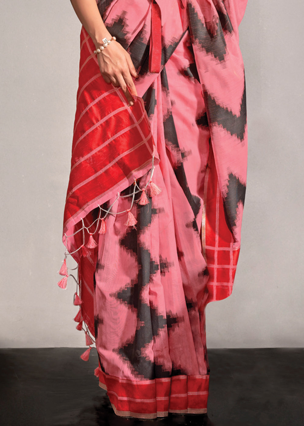 Buy MySilkLove Flamingo Pink Woven Banarasi Soft Silk Saree Online