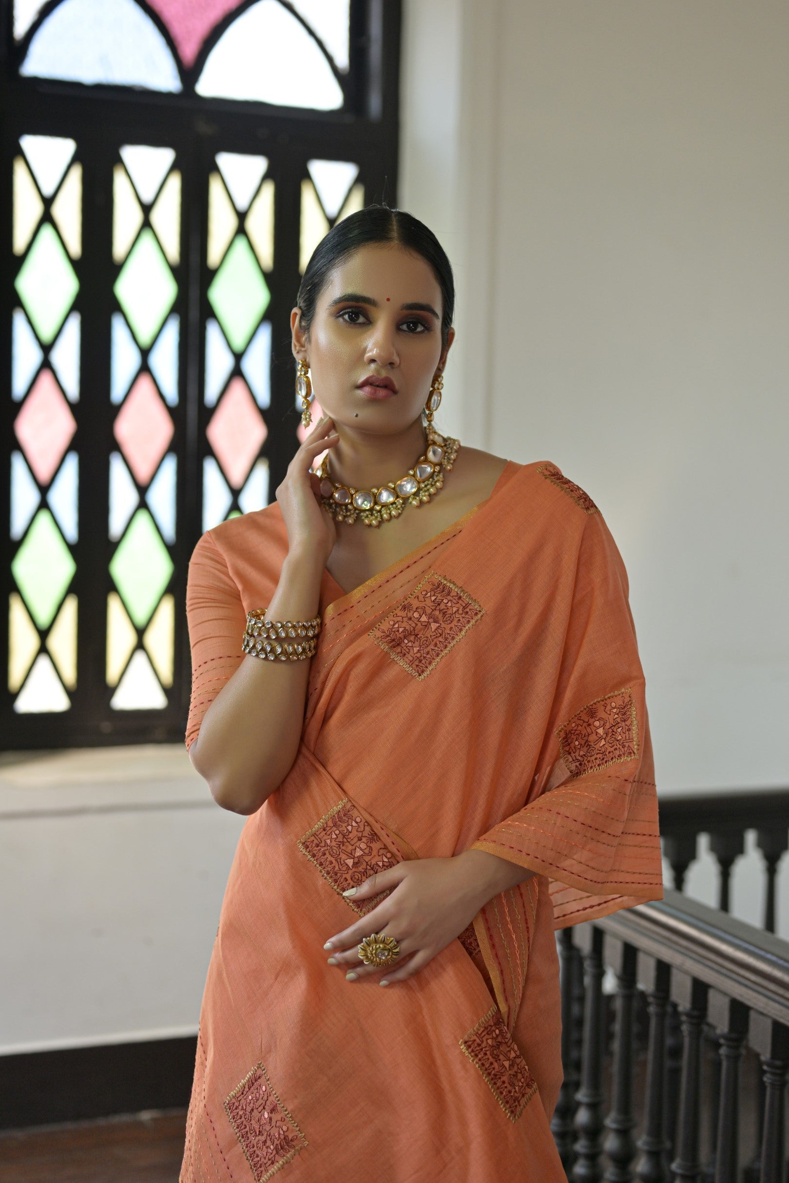 MySilkLove Georgia Peach Linen Soft Silk Saree