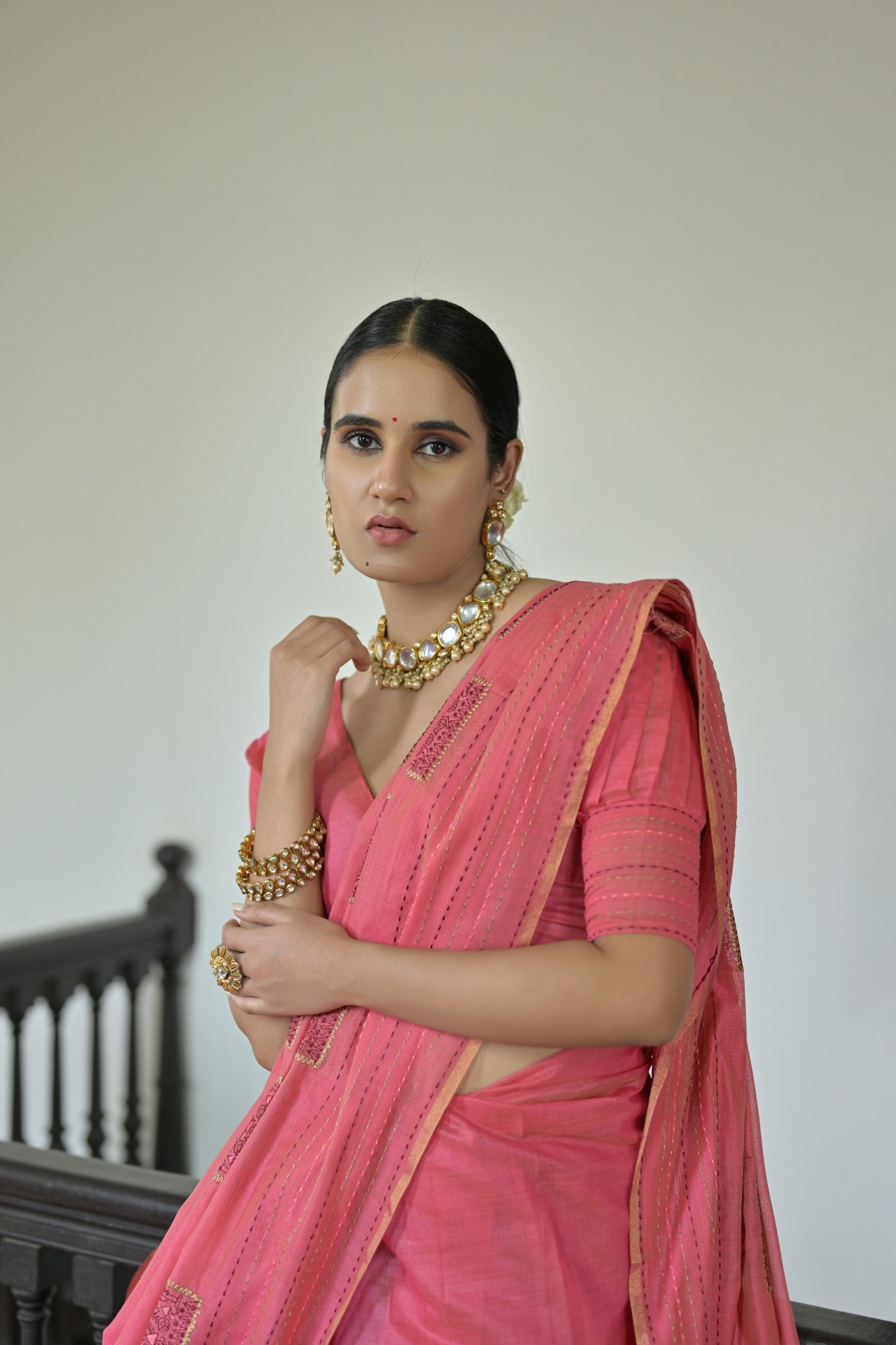 MySilkLove French Rose Pink Linen Soft Silk Saree