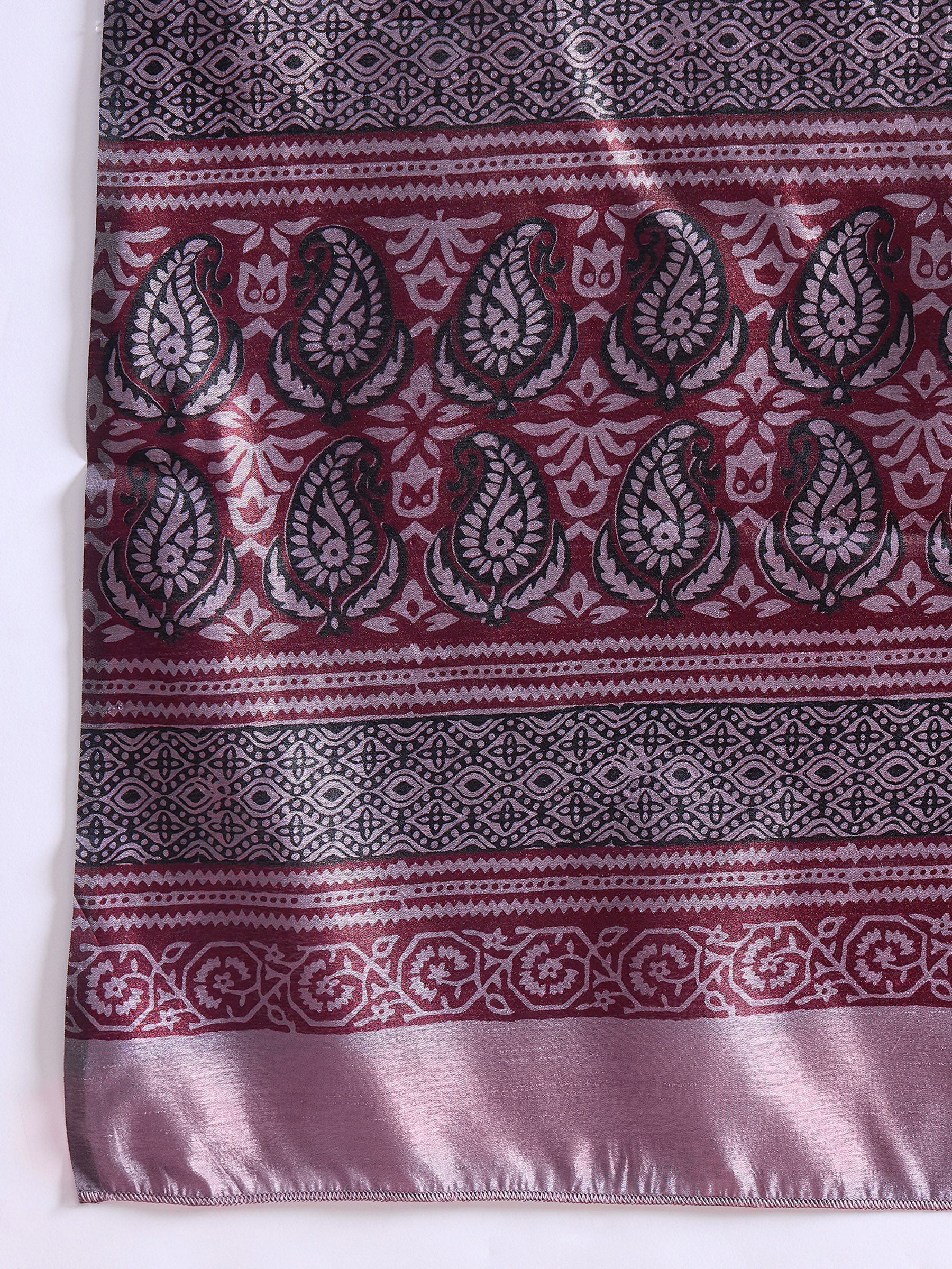 Buy MySilkLove Old Lavender Printed Dola Silk Saree Online