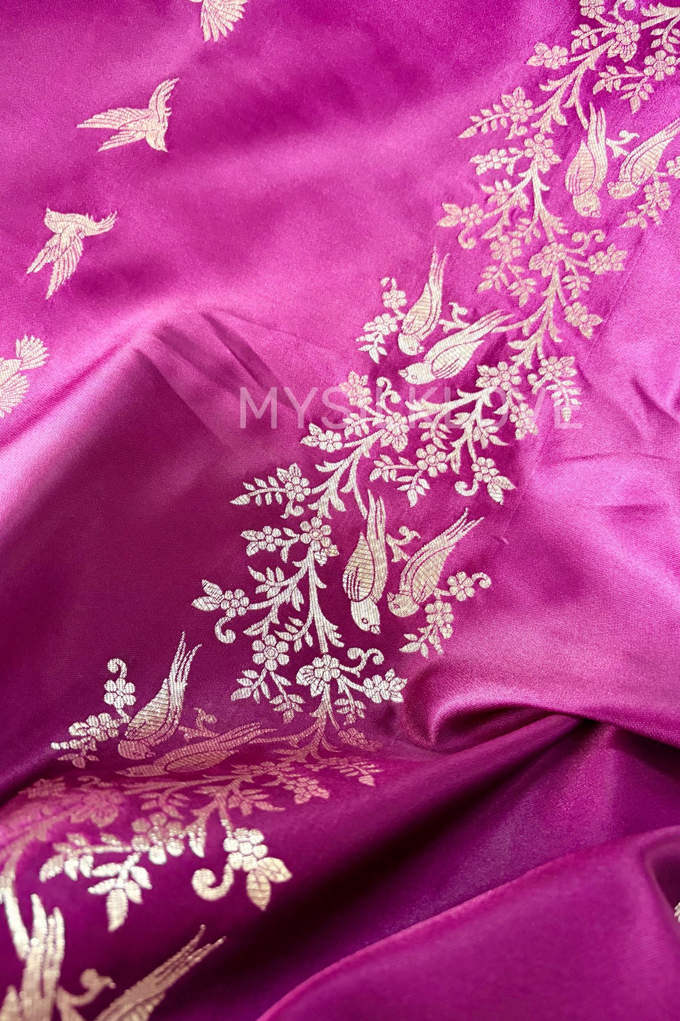 Buy MySilkLove Raisin Purple Handloom Satin Silk Saree Online