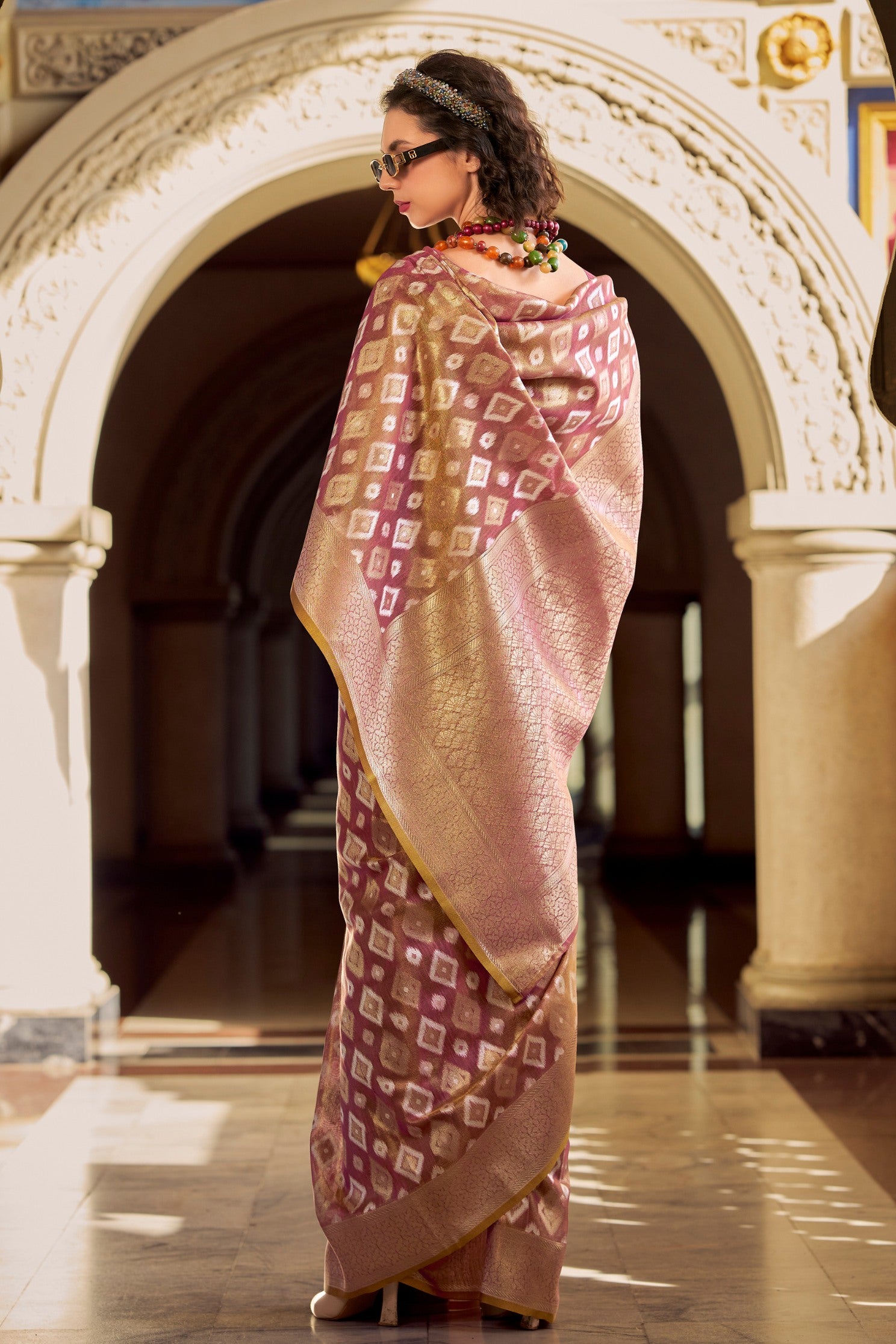 Buy MySilkLove Coco Brown Tissue Silk Saree Online