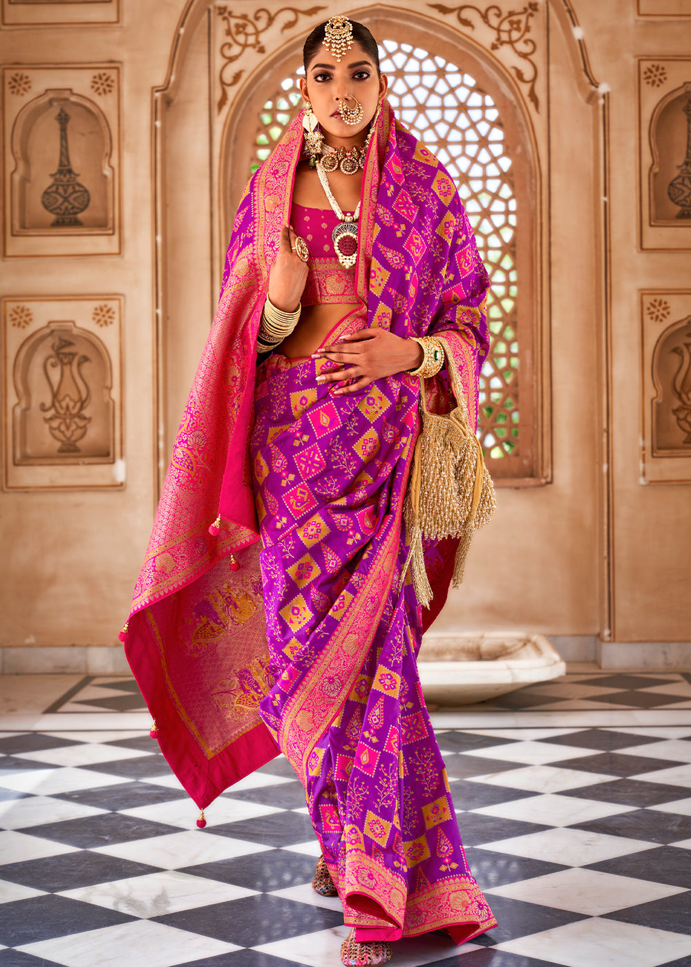 MySilkLove Rose Quartz Purple Woven Banarasi Saree