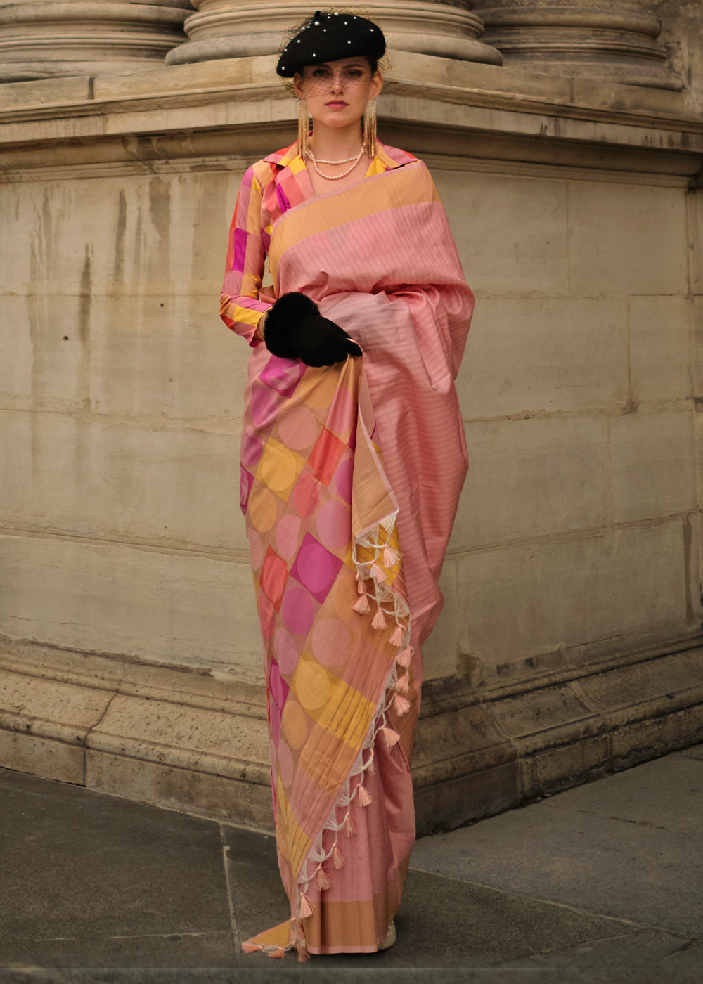 Buy MySilkLove Dahlia Pink Banarasi Handloom Saree Online