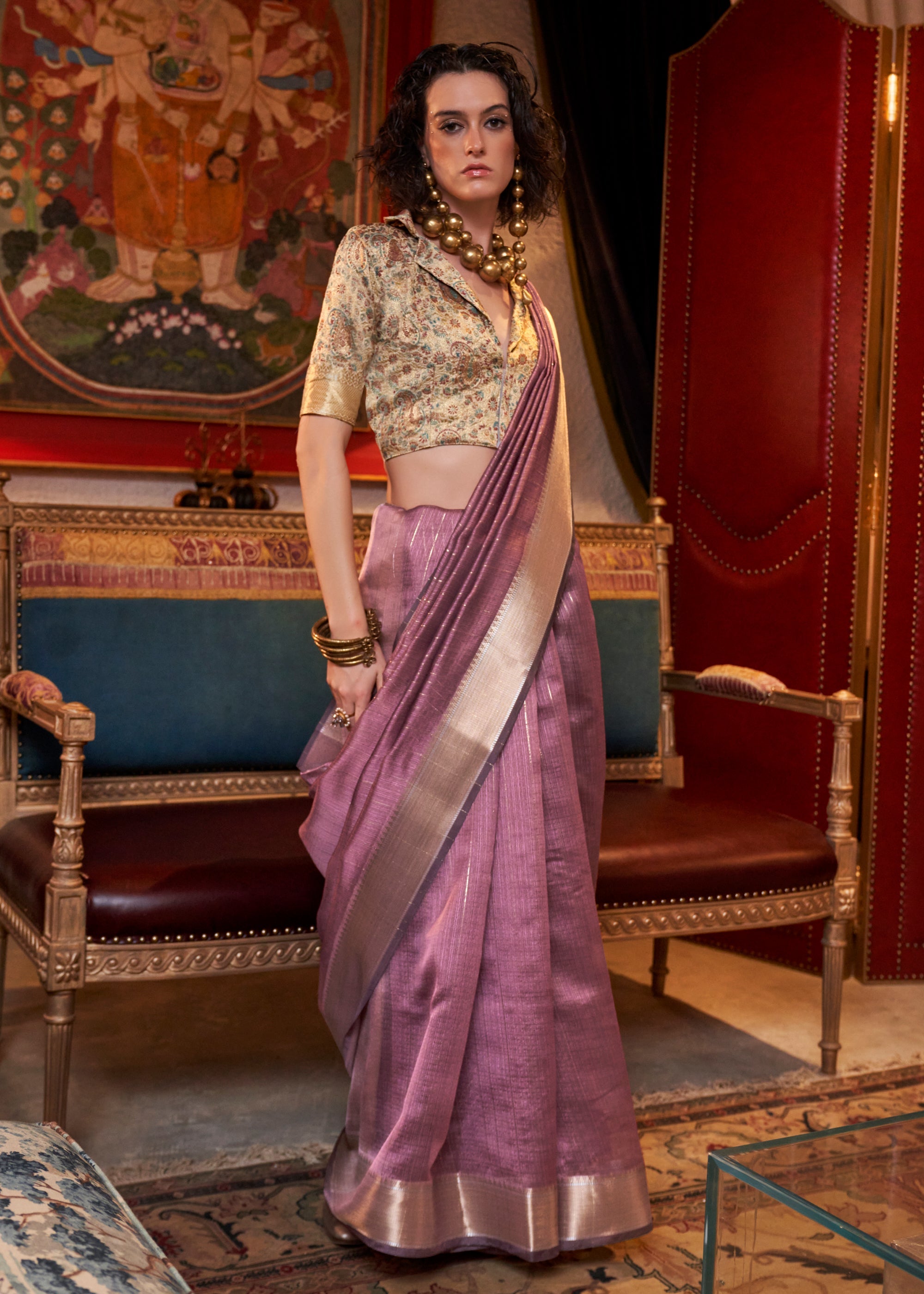 Buy MySilkLove Pharlap Purple Chiffon Silk Saree Online