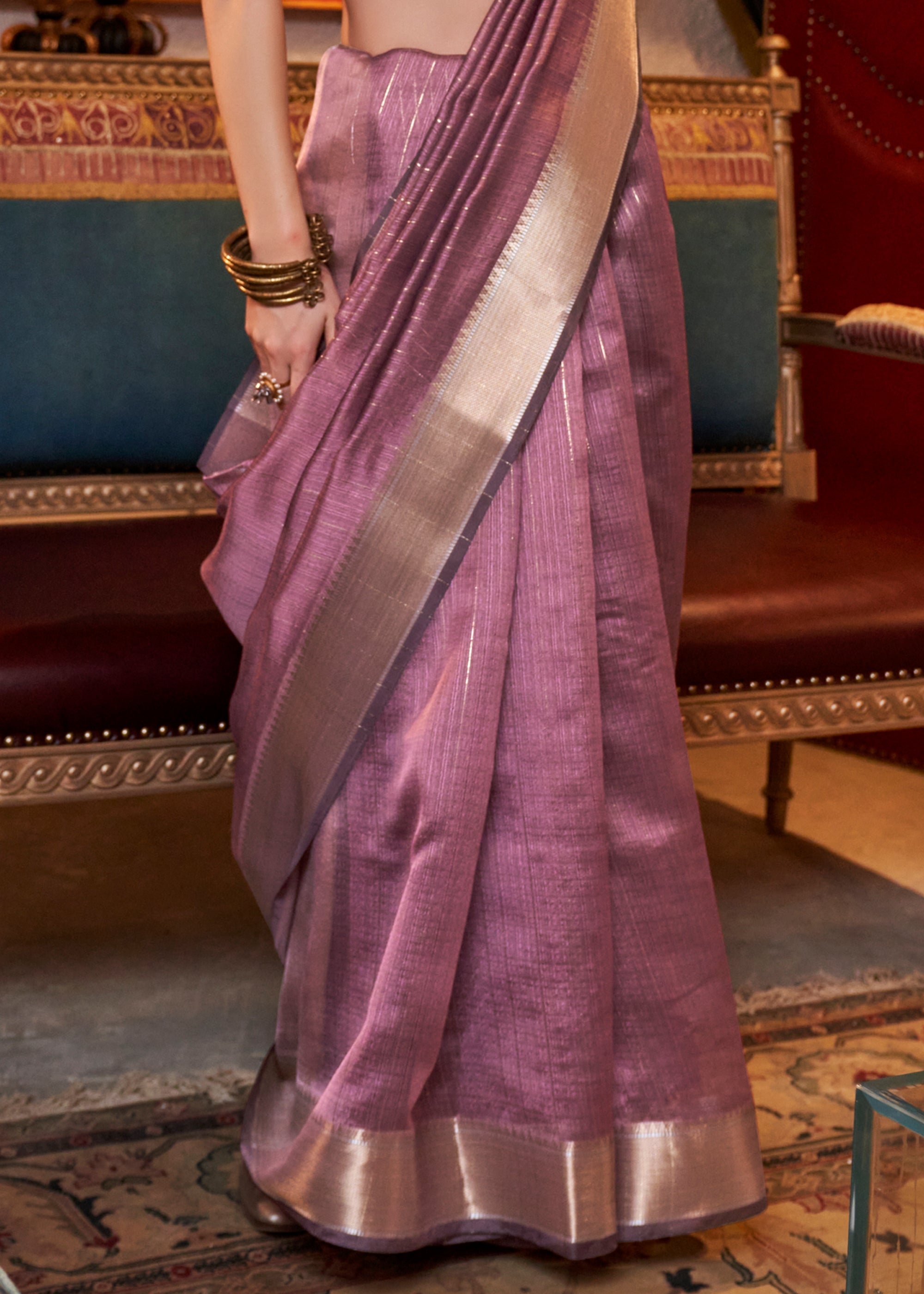 Buy MySilkLove Pharlap Purple Chiffon Silk Saree Online