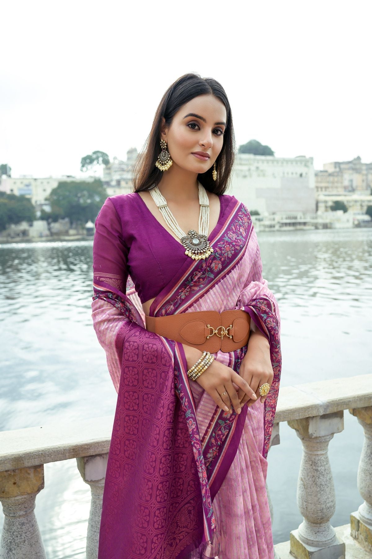 Buy MySilkLove Cavern Pink Cotton Silk Saree Online