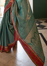 Mineral Green Woven Kanjivaram Silk Saree