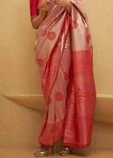Crail Red Two Tone Woven Silk Saree