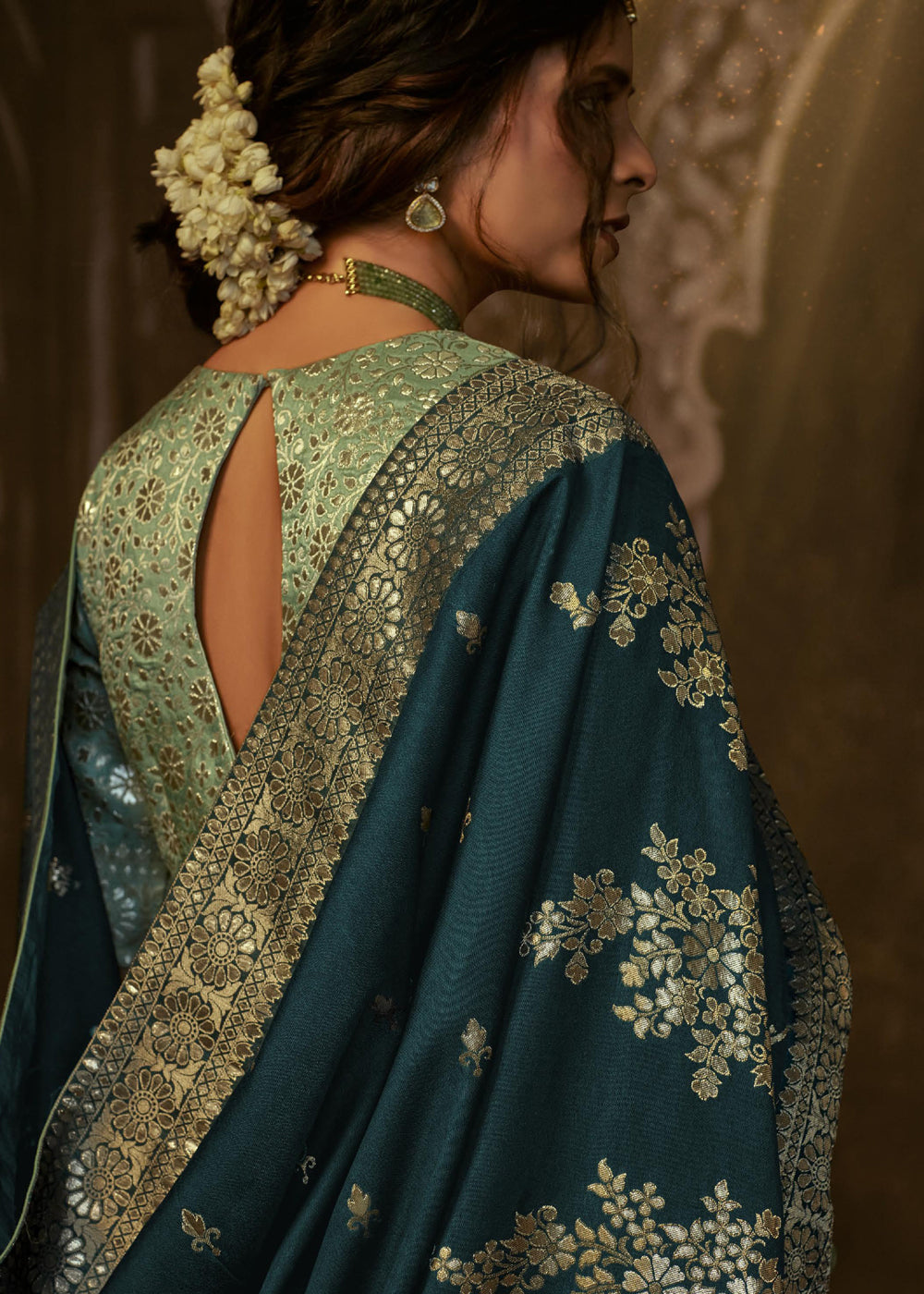 MySilkLove Aztec Yellow Woven Designer Banarasi Silk Saree