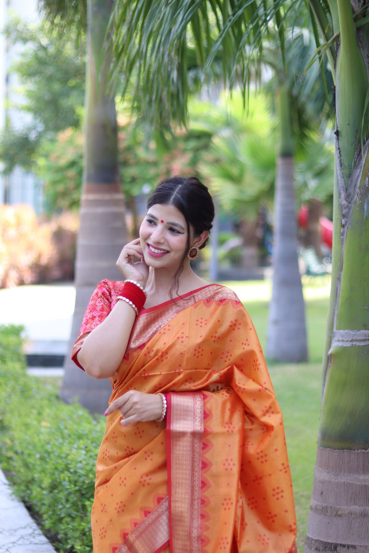 Buy MySilkLove Porsche Orange Soft Tussar Silk Saree Online